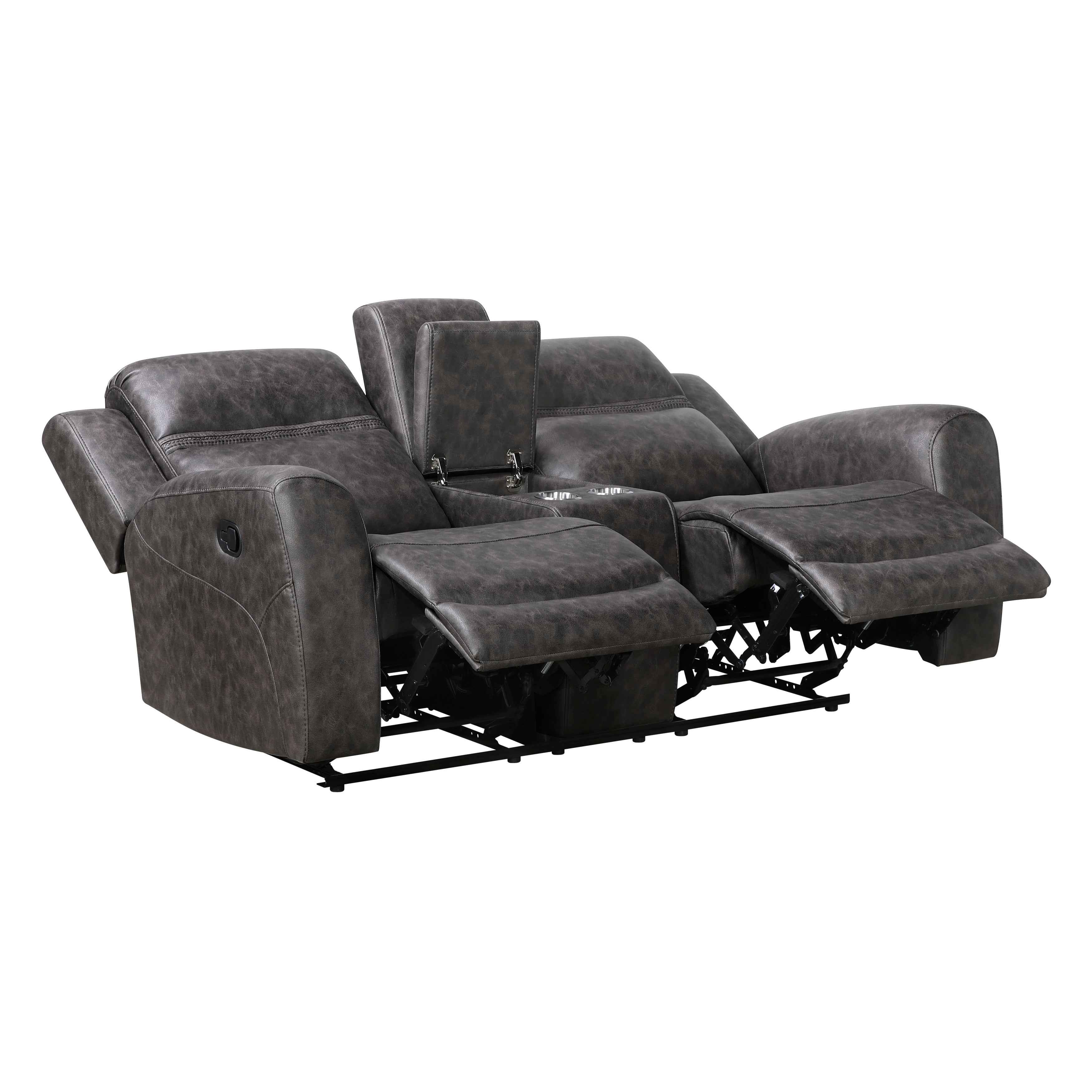 Hearth Charcoal Reclining Living Room Set - Image 9