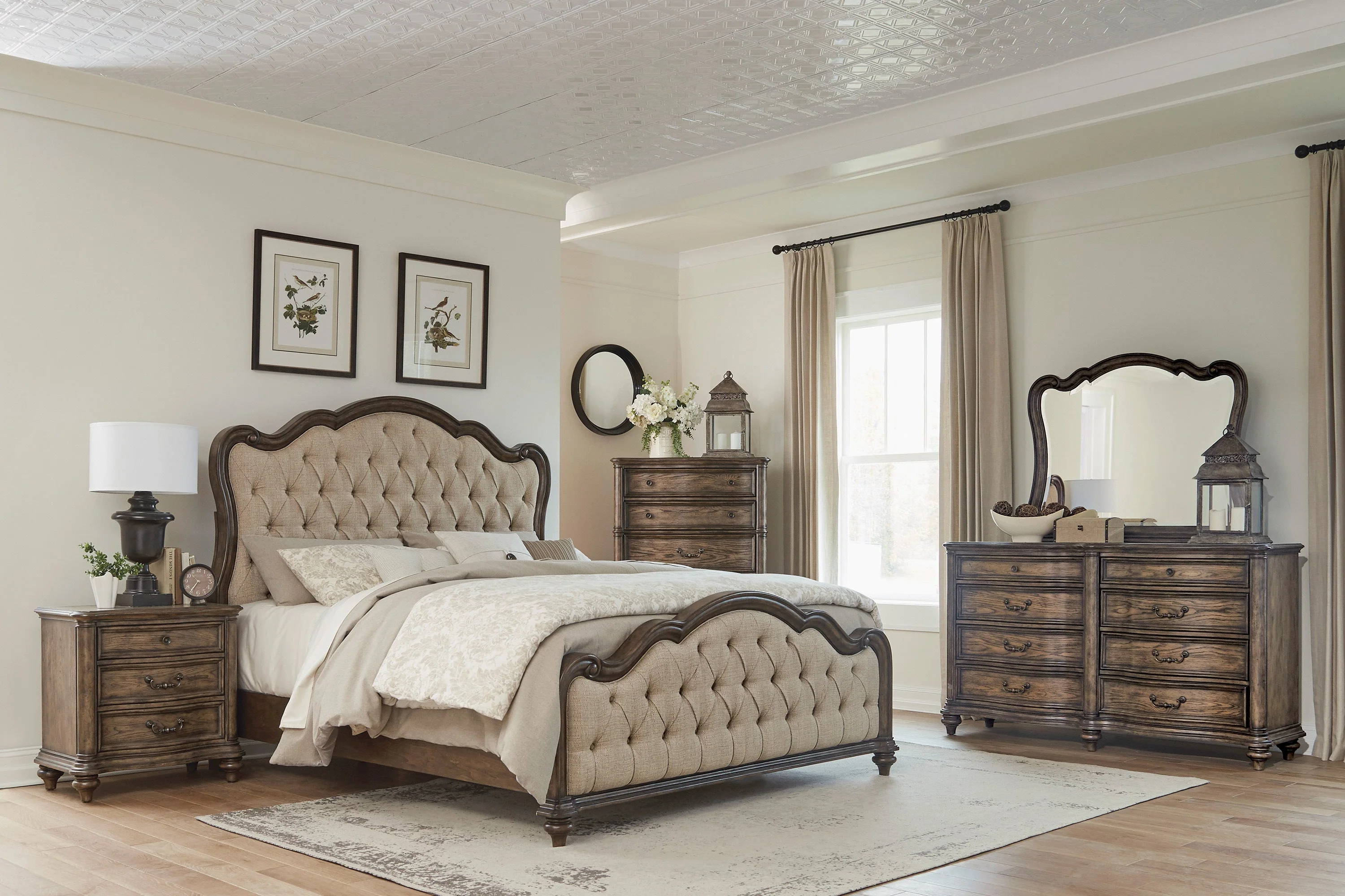 Heath Court Brown Oak California King Bed
