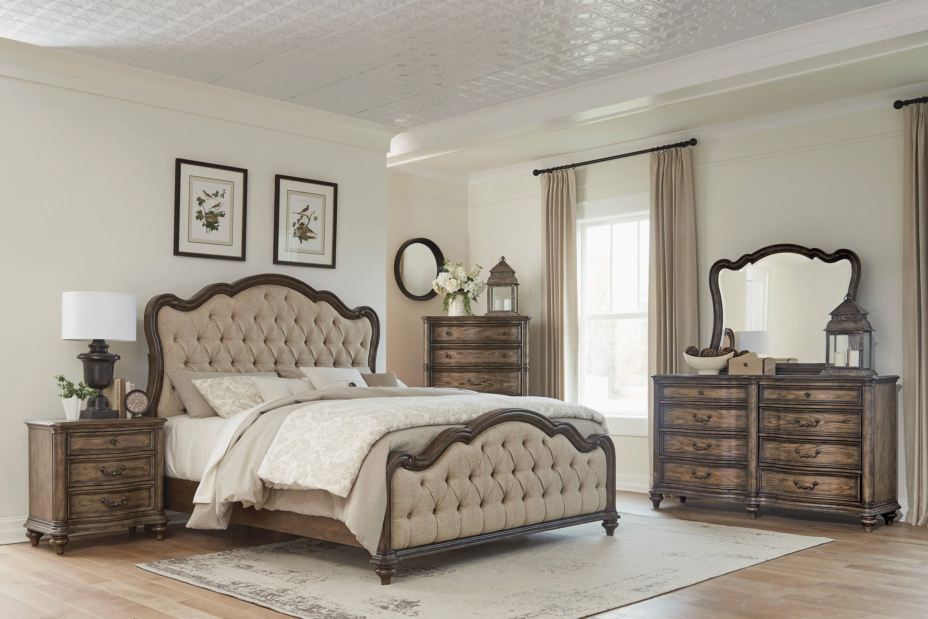 Heath Court Brown Oak King Panel Bed - Image 4