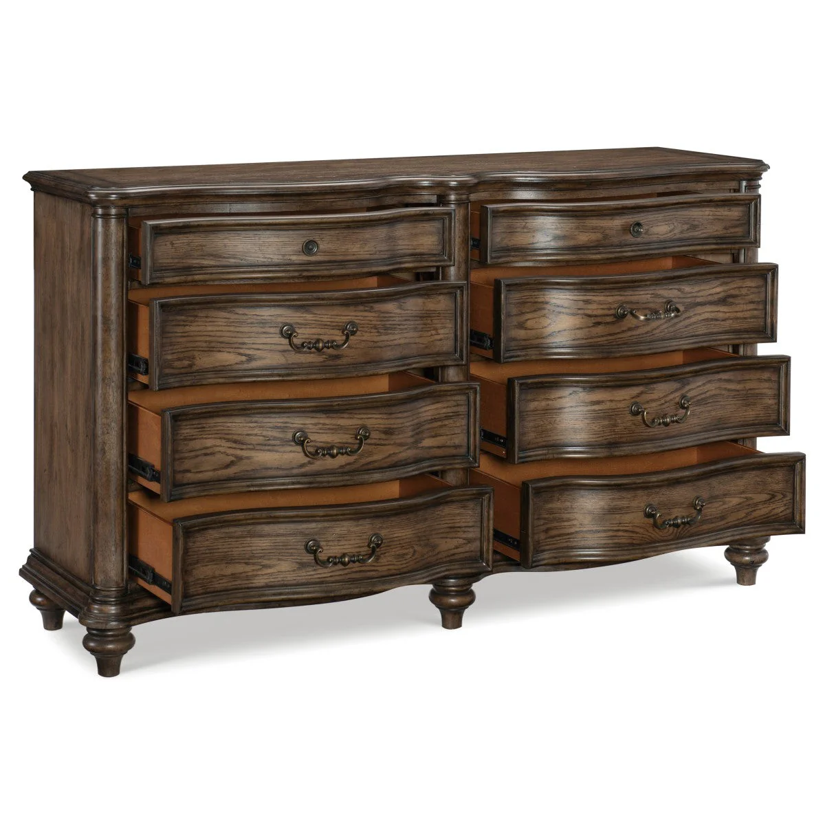 Heath Court Brown Oak Panel Bedroom Set - Image 7