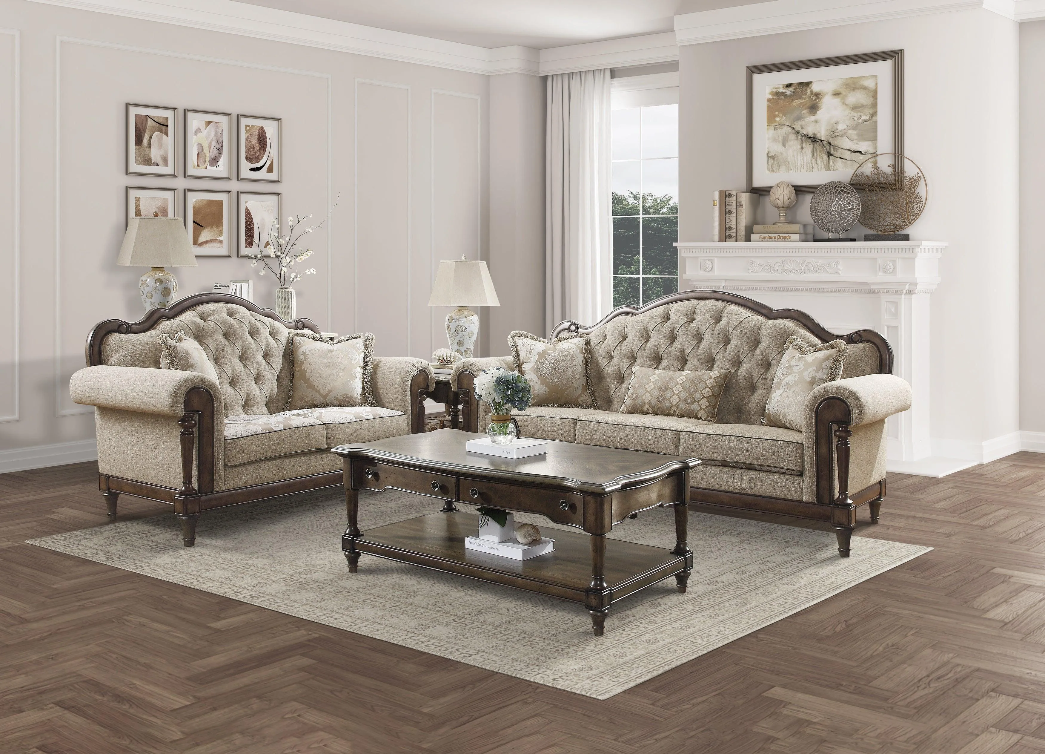 Heath Court Brown Oak Sofa - Image 2