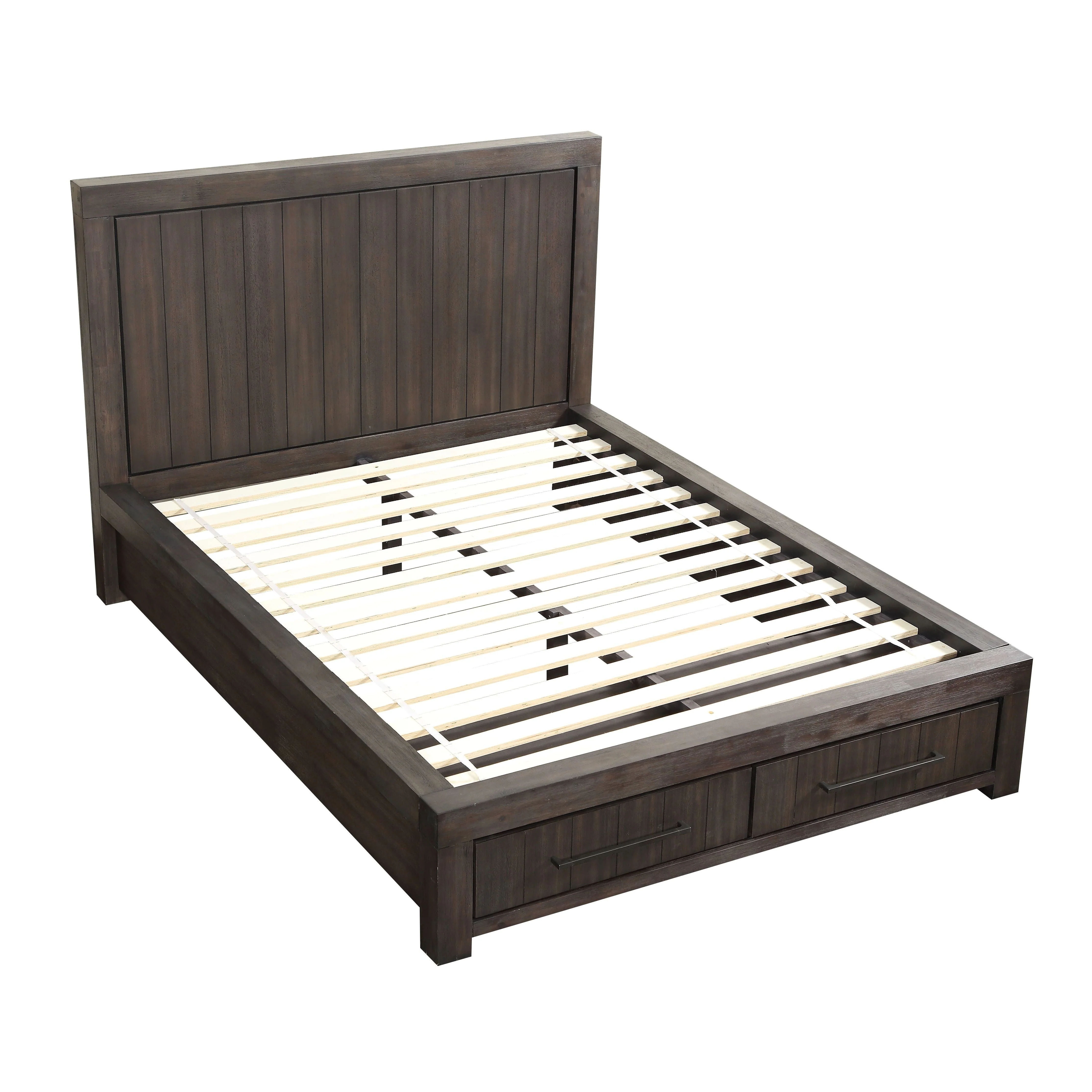 Heath Two Drawer Wood California King Storage Bed in Basalt Grey - Image 5