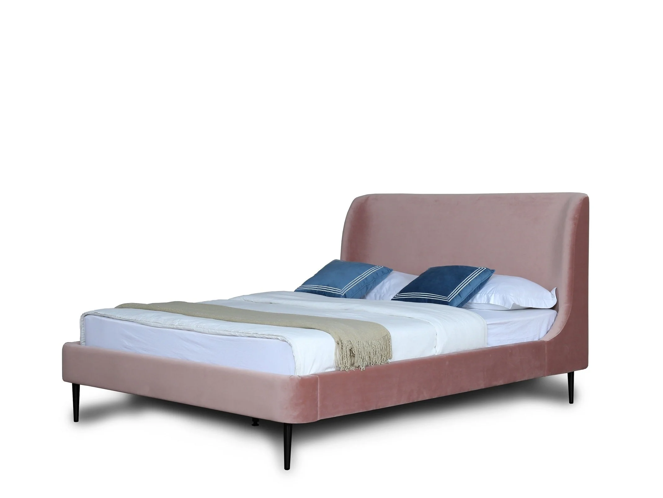 Heather Full-Size Bed in Blush and Black Legs