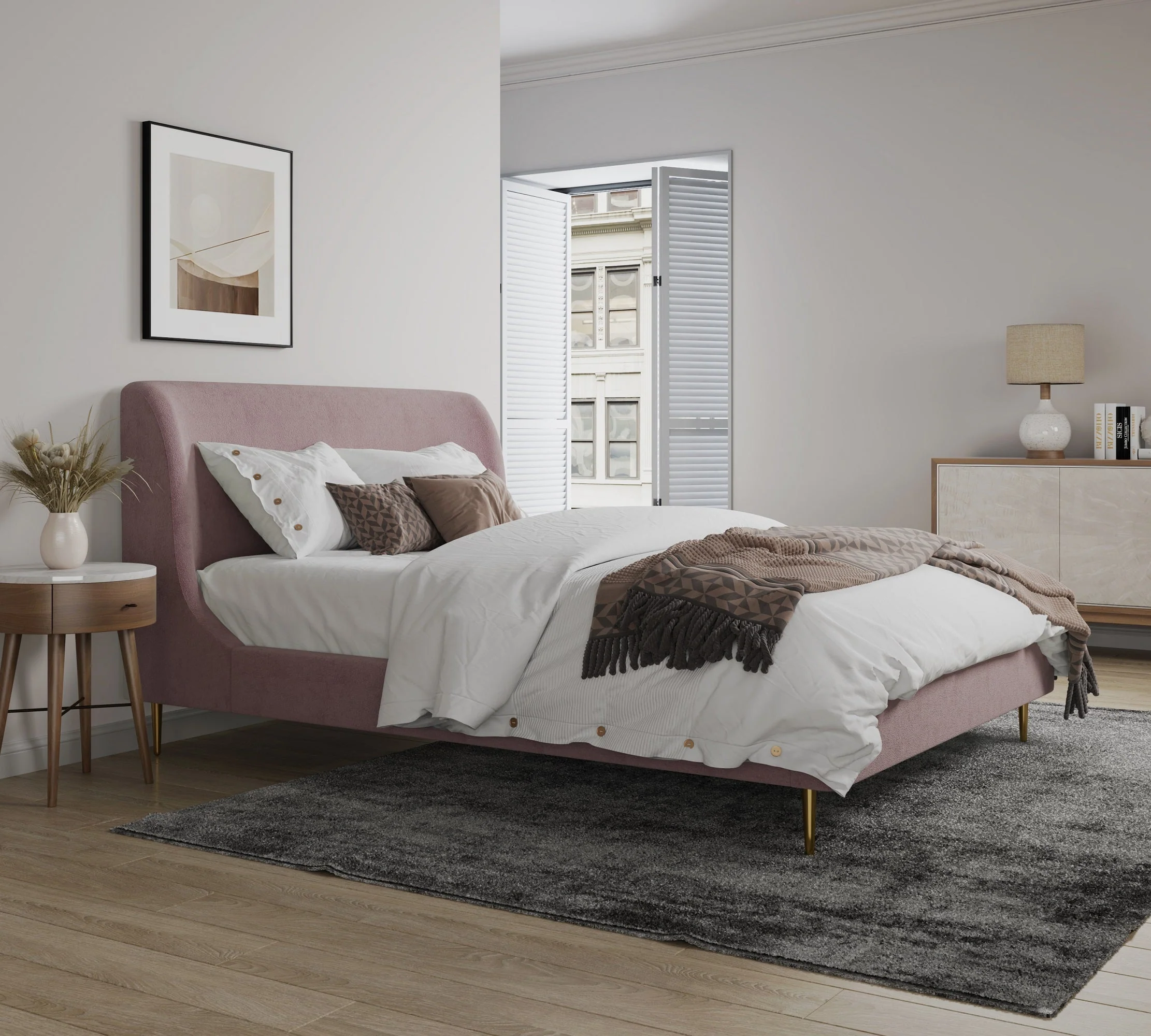 Heather Full-Size Bed in Blush - Image 2