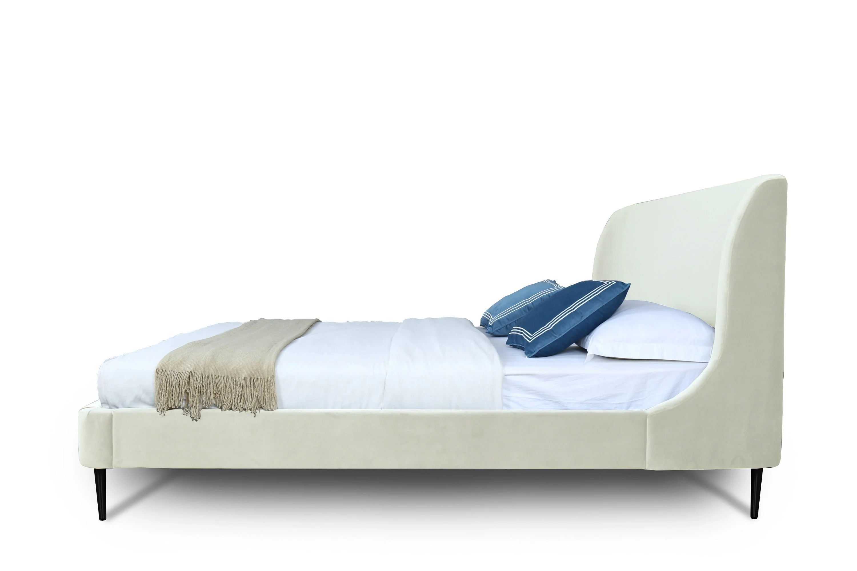 Heather Full-Size Bed in Cream and Black Legs - Image 5
