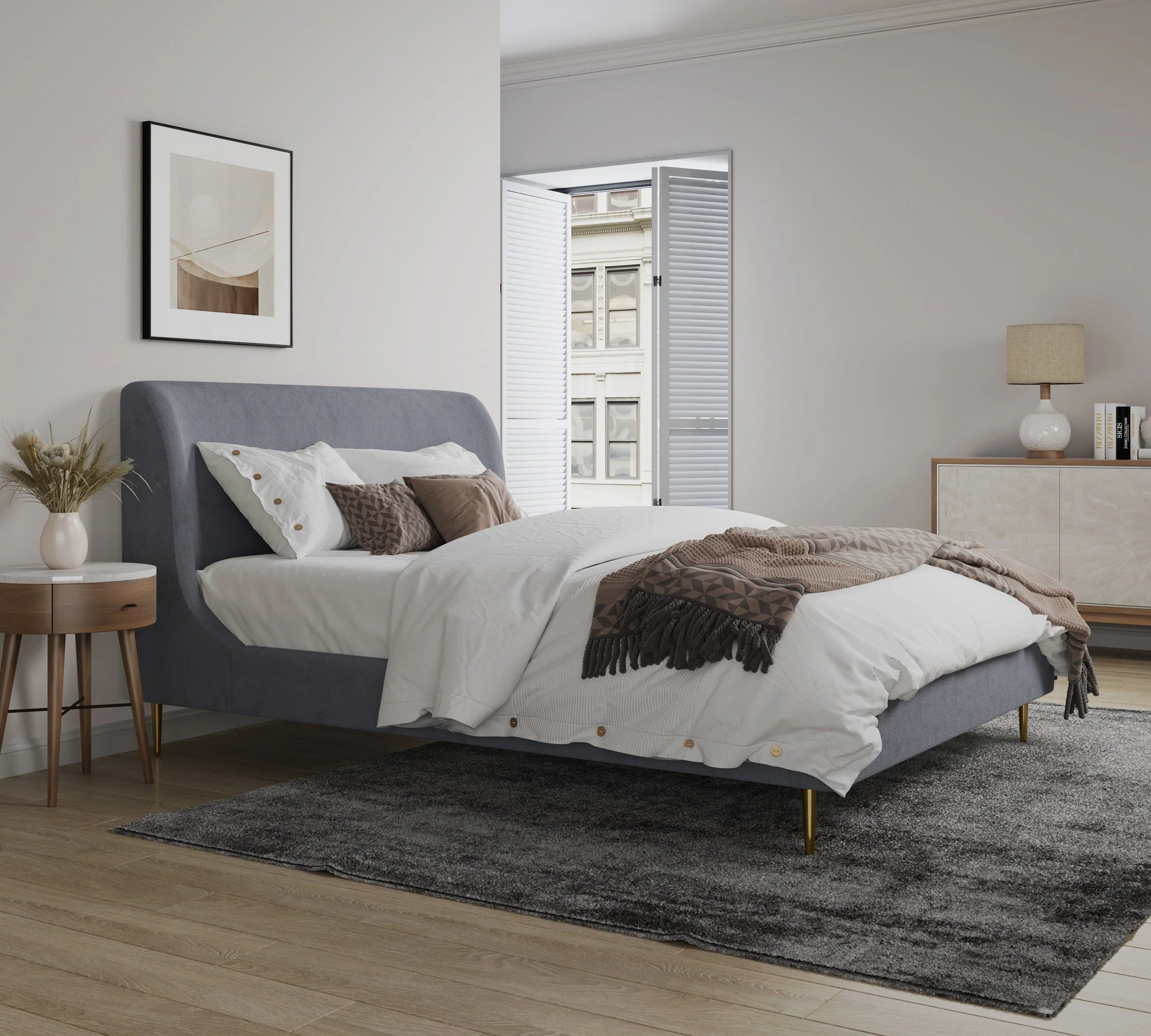 Heather Full-Size Bed in Grey - Image 2