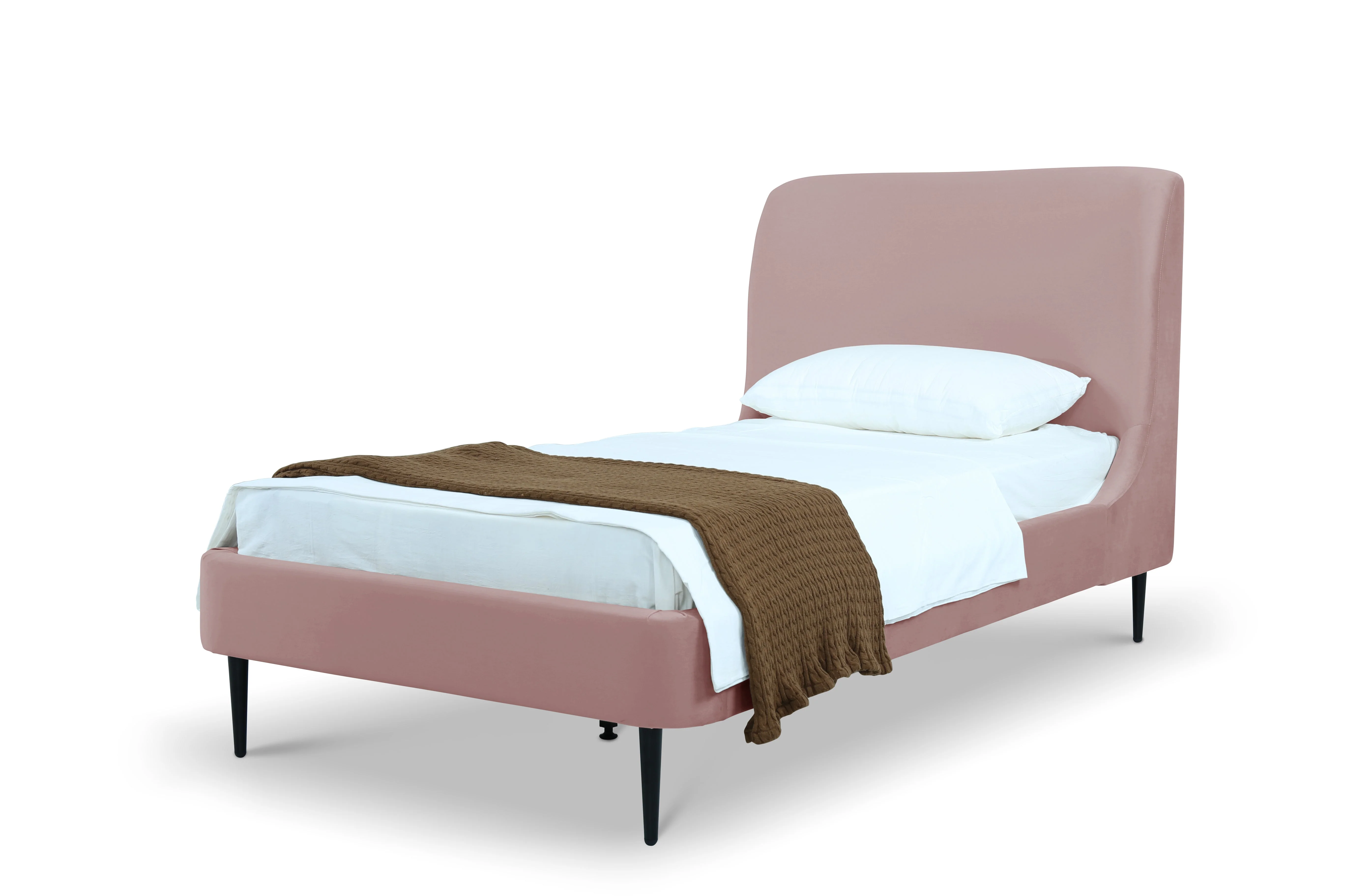 Heather Twin Bed in Blush with Black Legs - Image 4