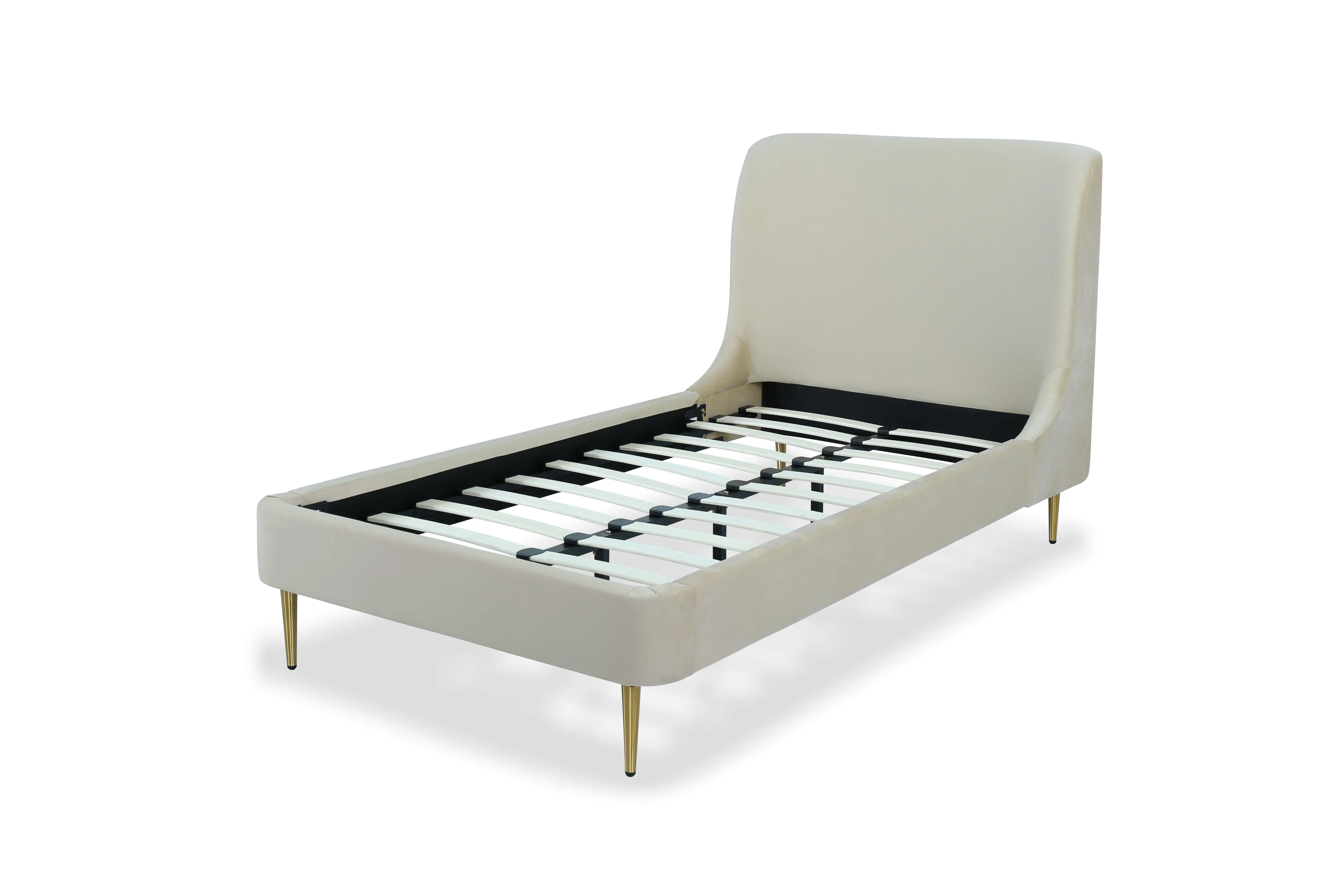 Heather Twin Bed in Cream with Gold Legs - Image 10