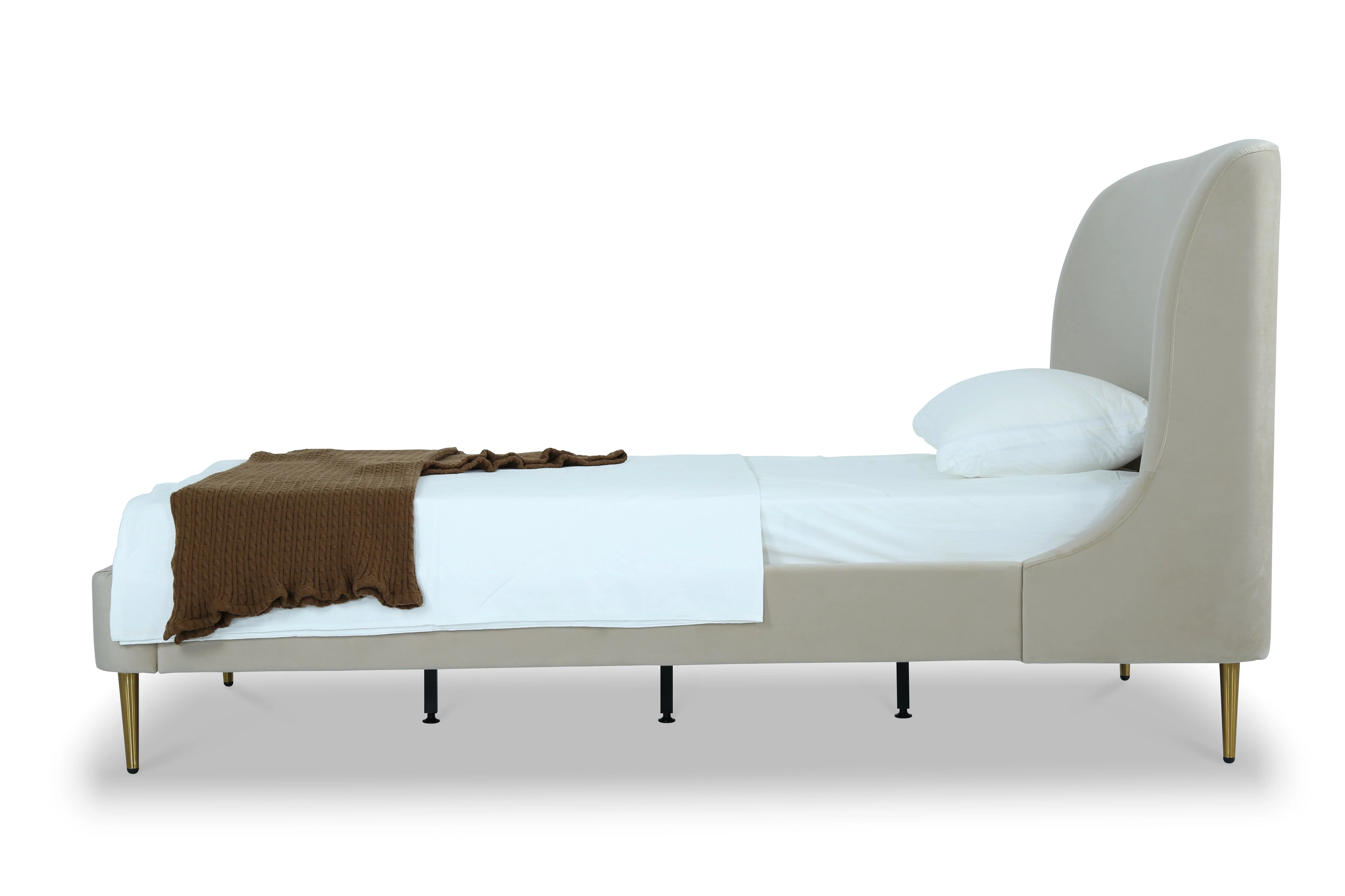 Heather Twin Bed in Cream with Gold Legs - Image 5