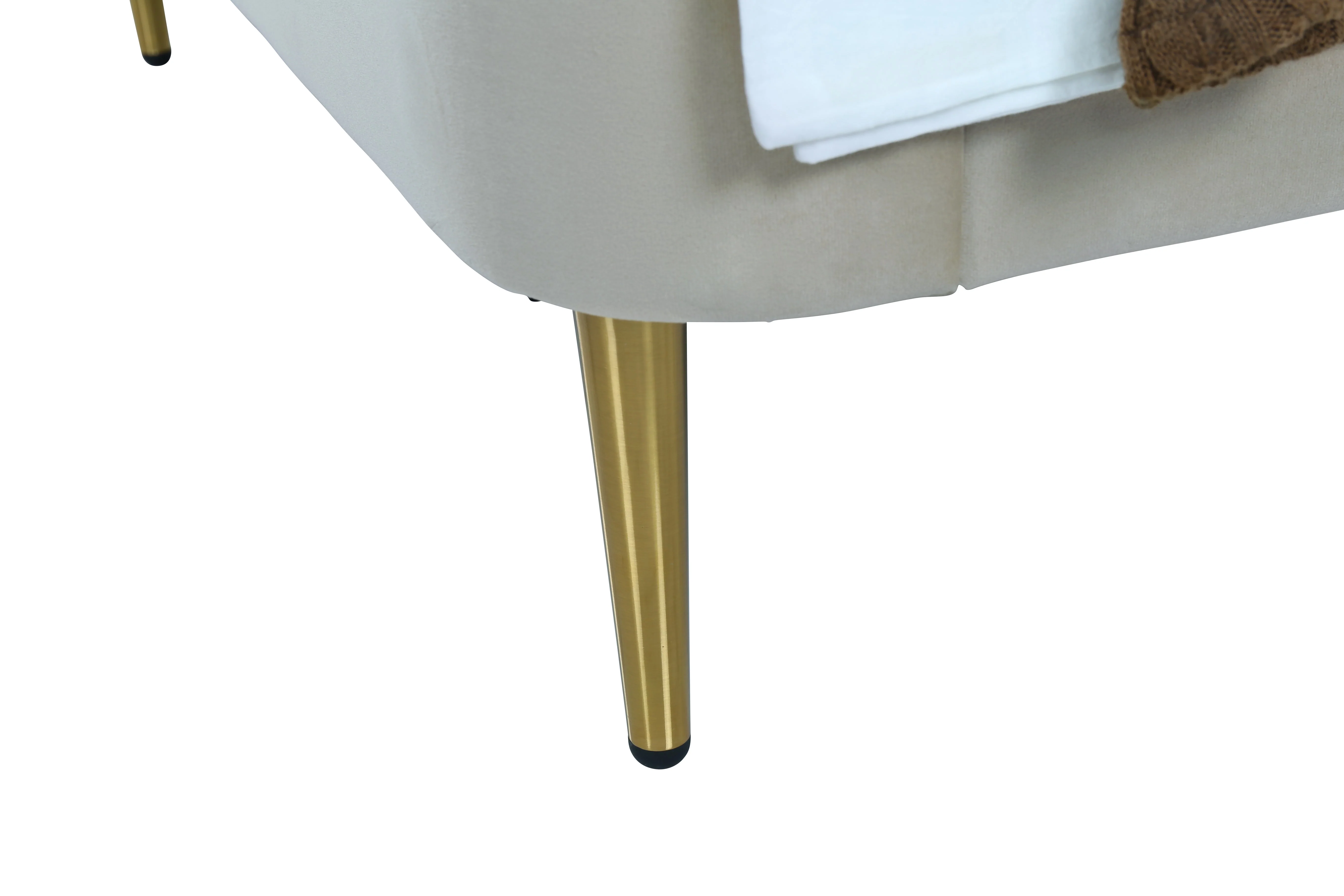 Heather Twin Bed in Cream with Gold Legs - Image 7
