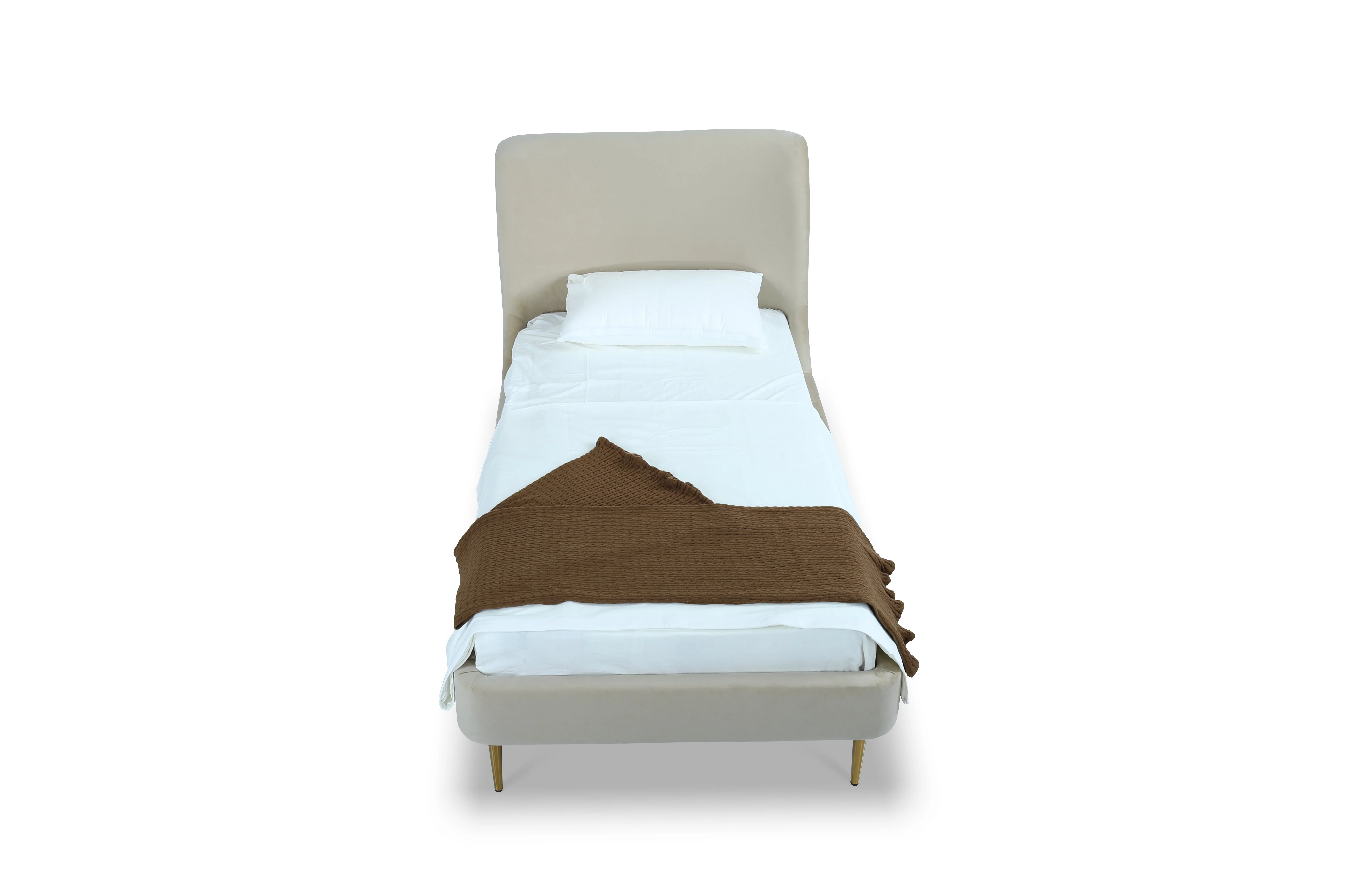 Heather Twin Bed in Cream with Gold Legs - Image 8