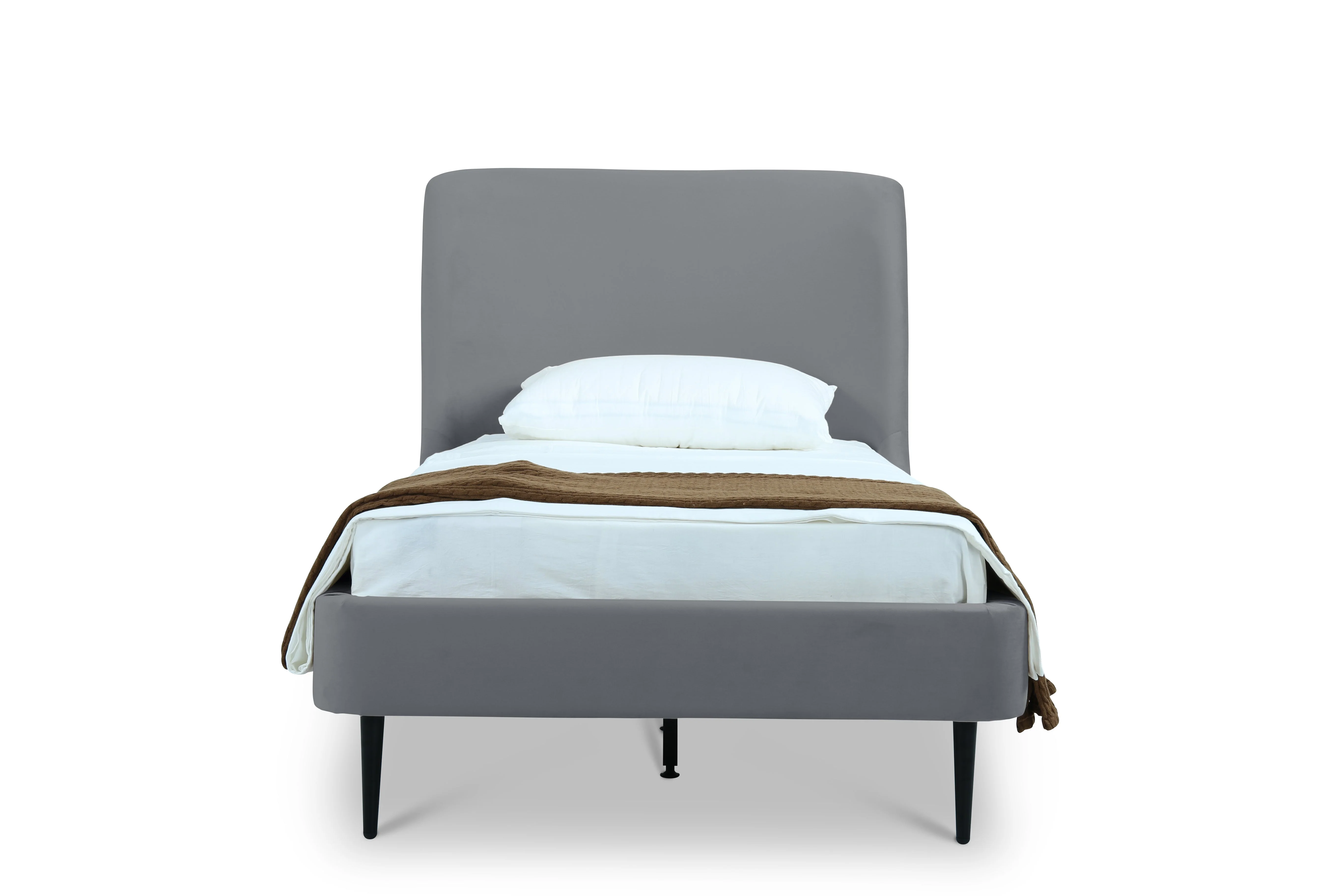 Heather Twin Bed in Grey with Black Legs - Image 4