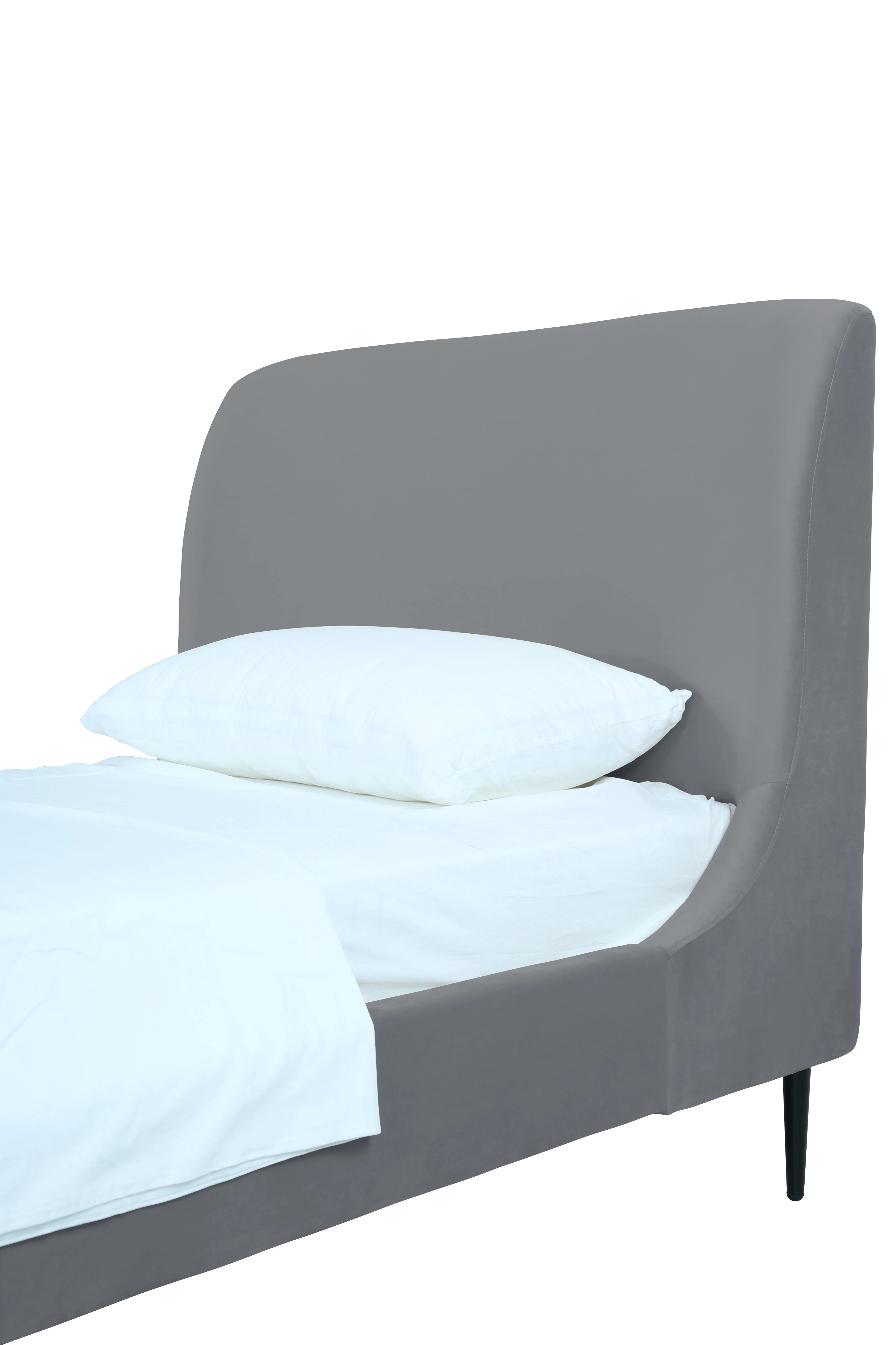 Heather Twin Bed in Grey with Black Legs - Image 6