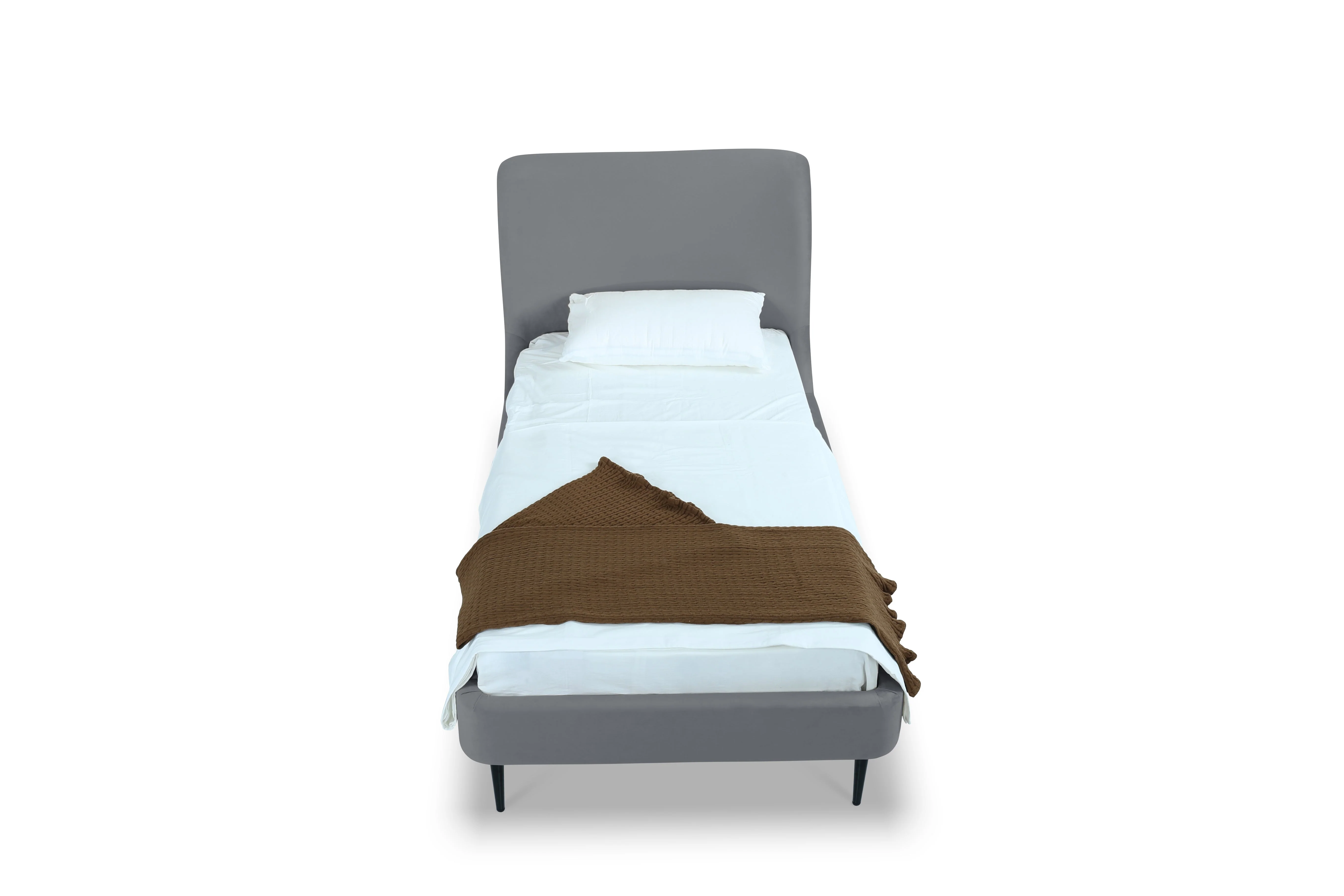 Heather Twin Bed in Grey with Black Legs - Image 8
