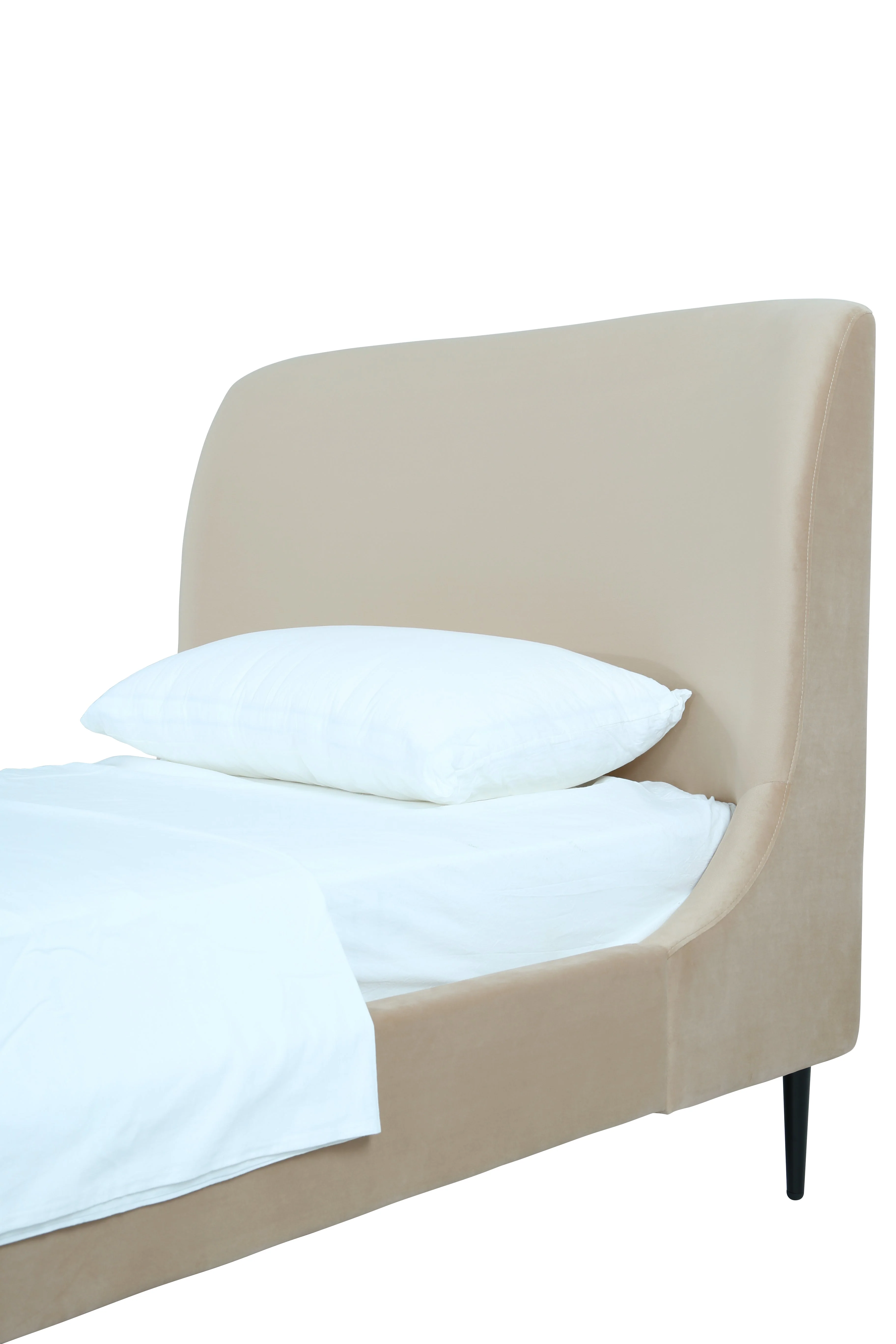 Heather Twin Bed in Taupe with Black Legs - Image 6
