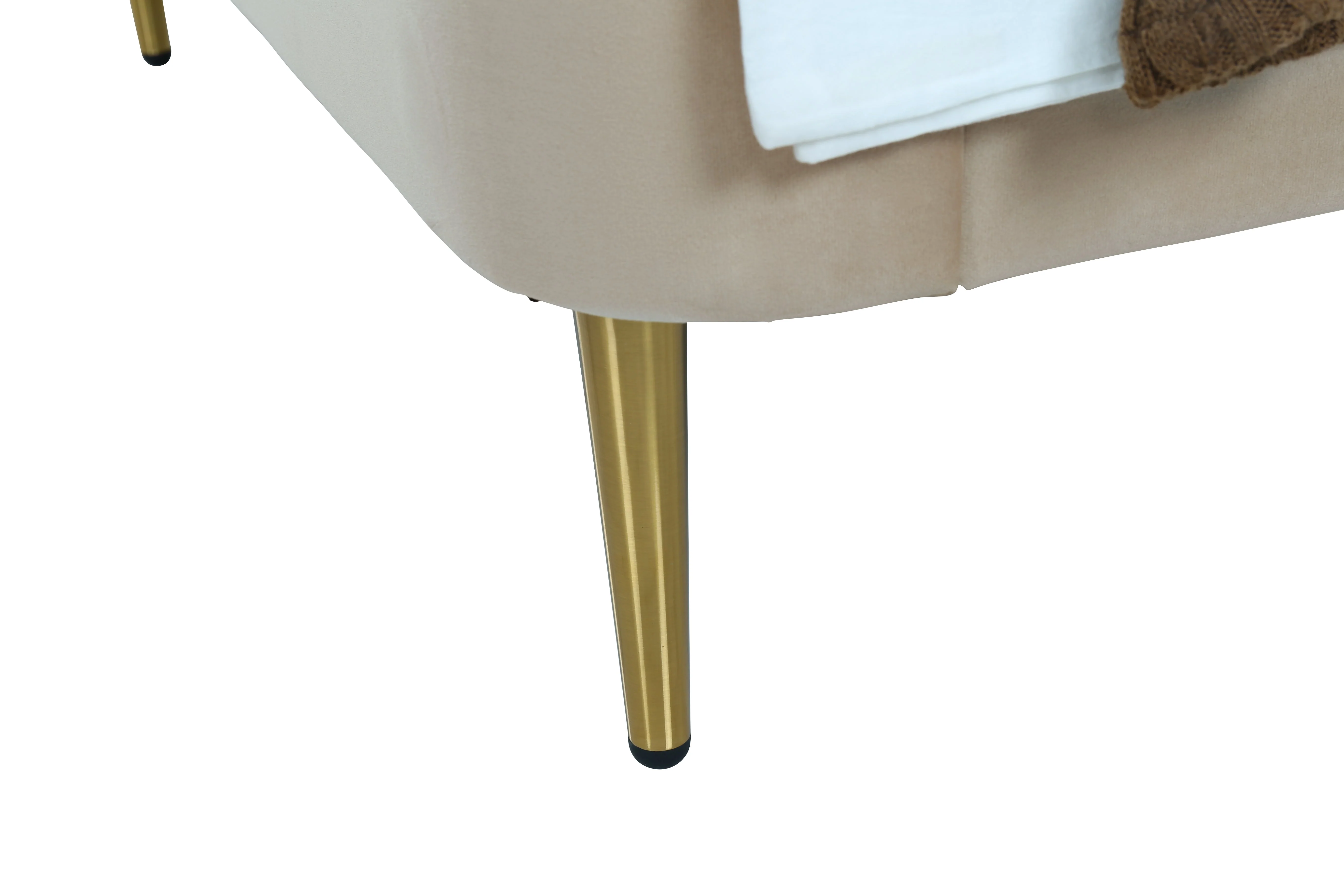 Heather Twin Bed in Taupe with Gold Legs - Image 7