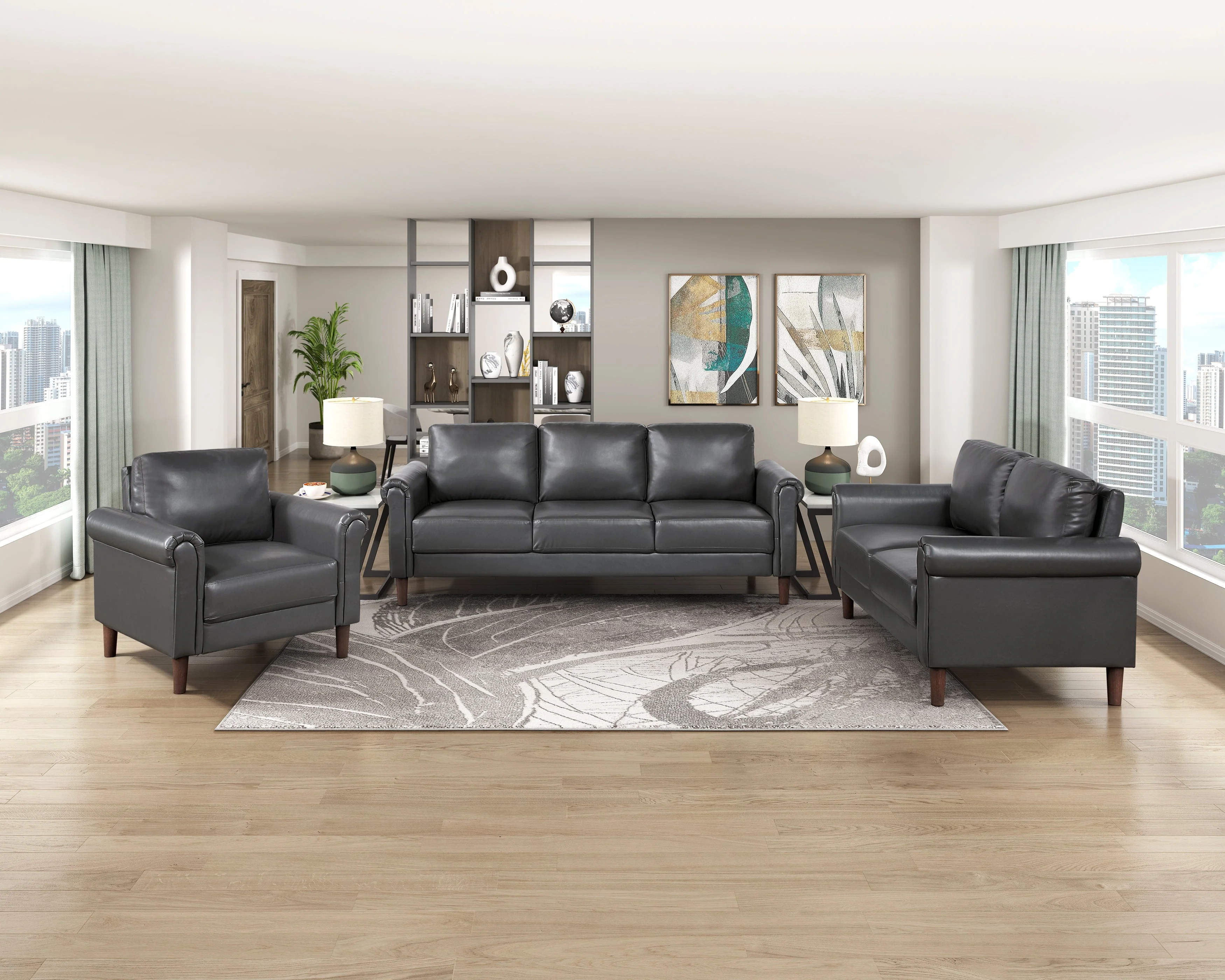 Hector Dark Gray Living Room Set