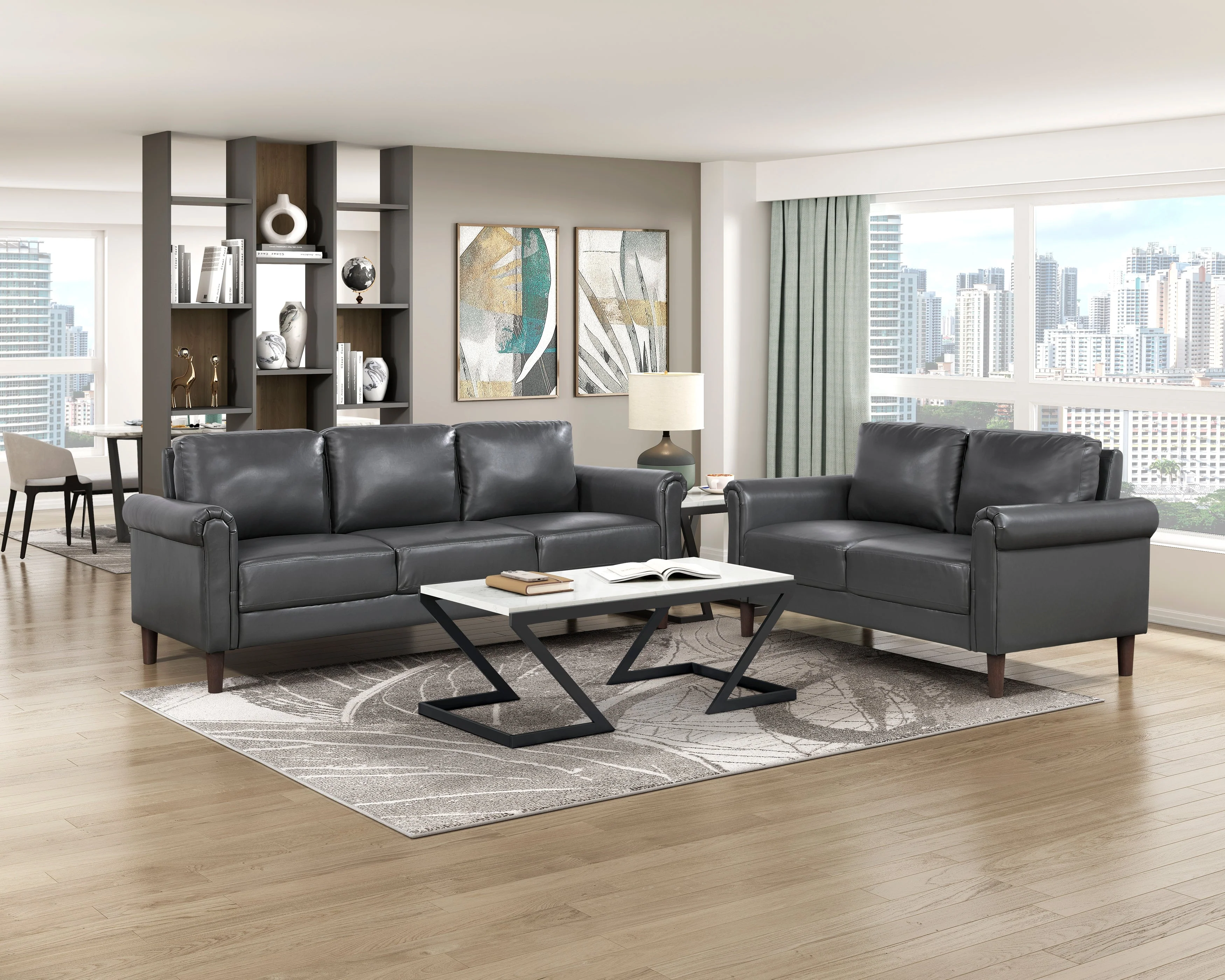 Hector Dark Gray Living Room Set - Image 2
