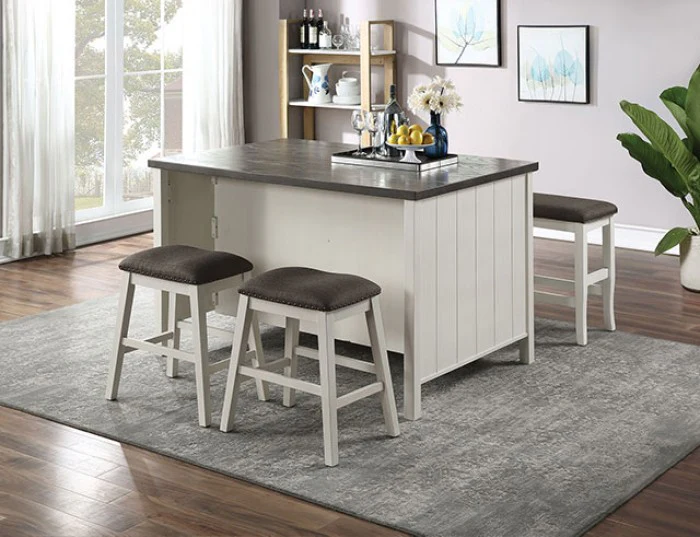 Heidelberg Off-White/Dark Gray 4-Piece Counter Height Table Set - Image 2