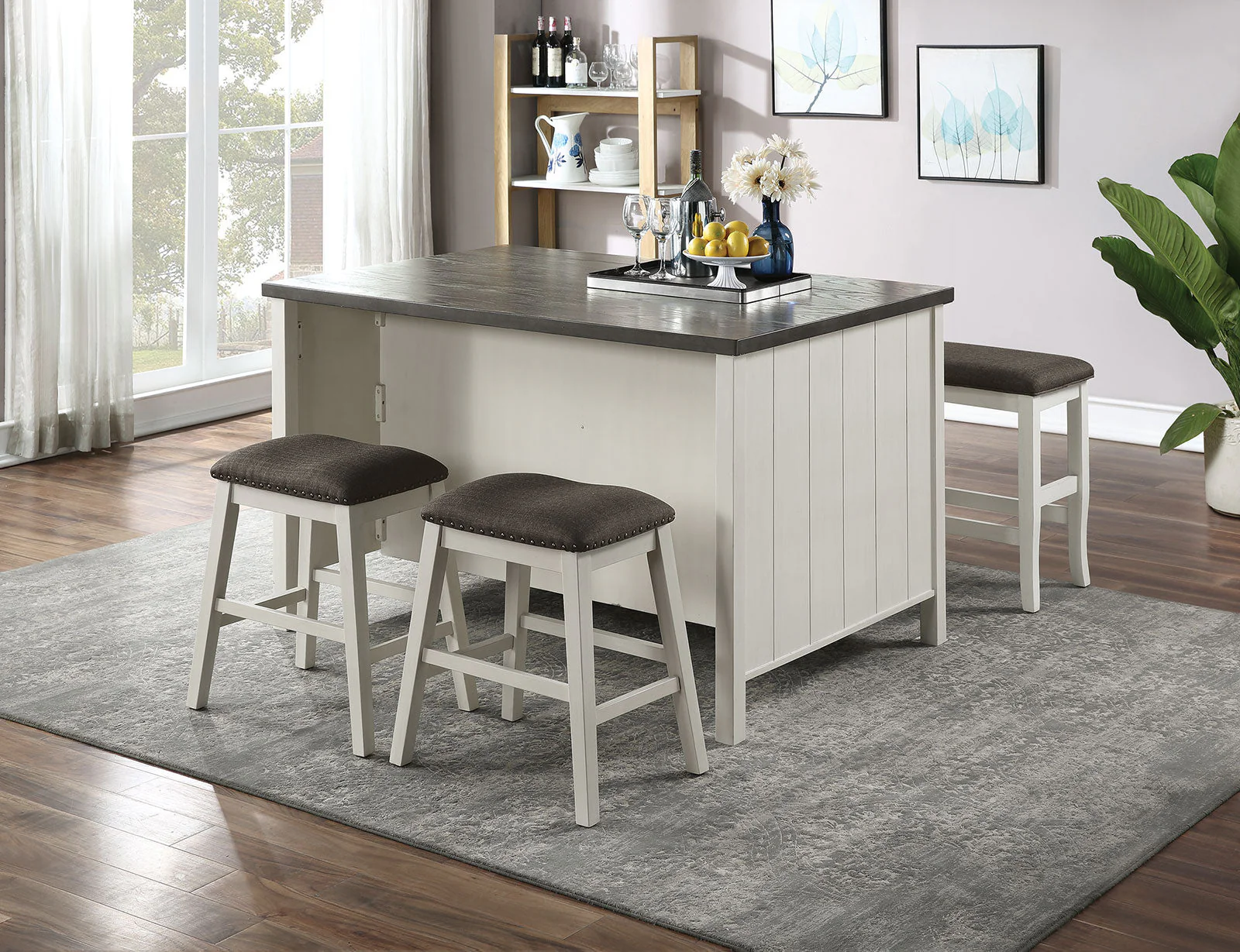 Heidelberg Off-White/Dark Gray Counter Ht. Table - Image 3