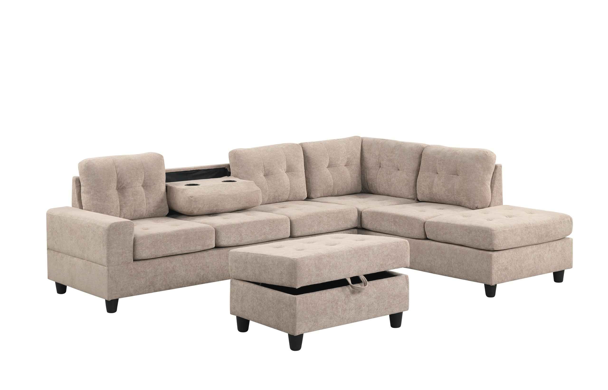 Heights Reversible  Sectional & Storage Ottoman - Image 2