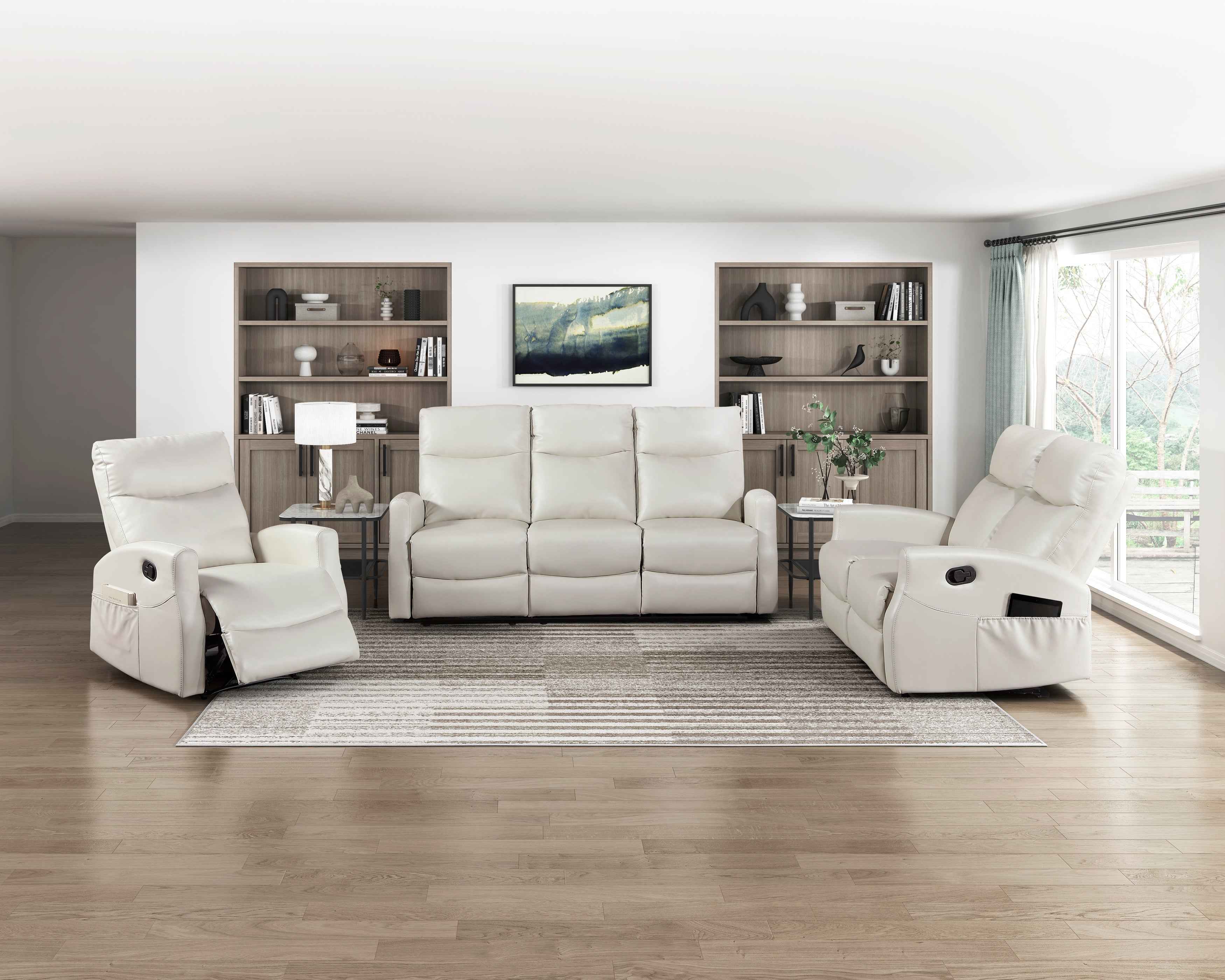 Heisley Beige Reclining Chair - Image 12
