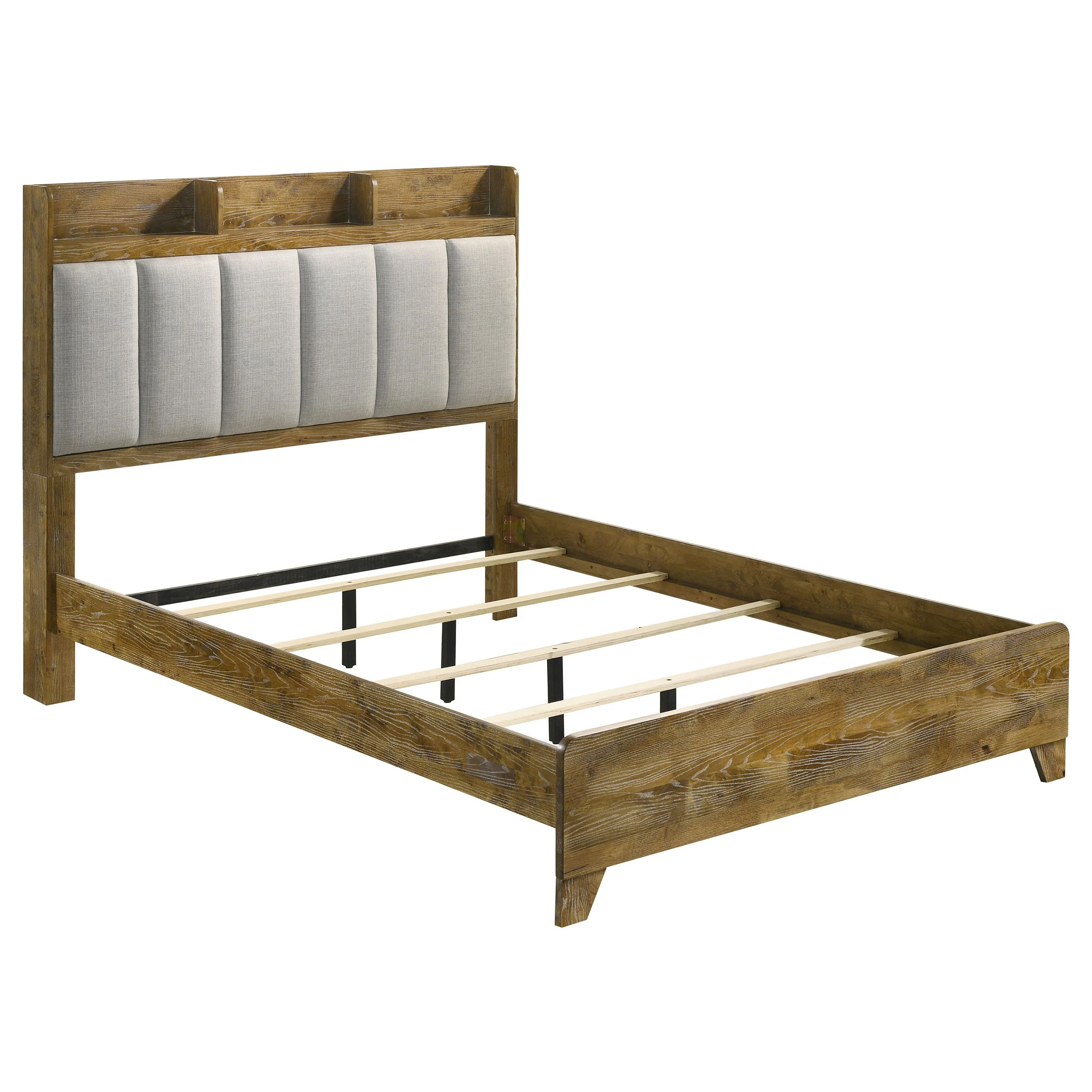 Henderson Medium Oak 57-inch Eastern King Bookcase Panel Bed - Image 2