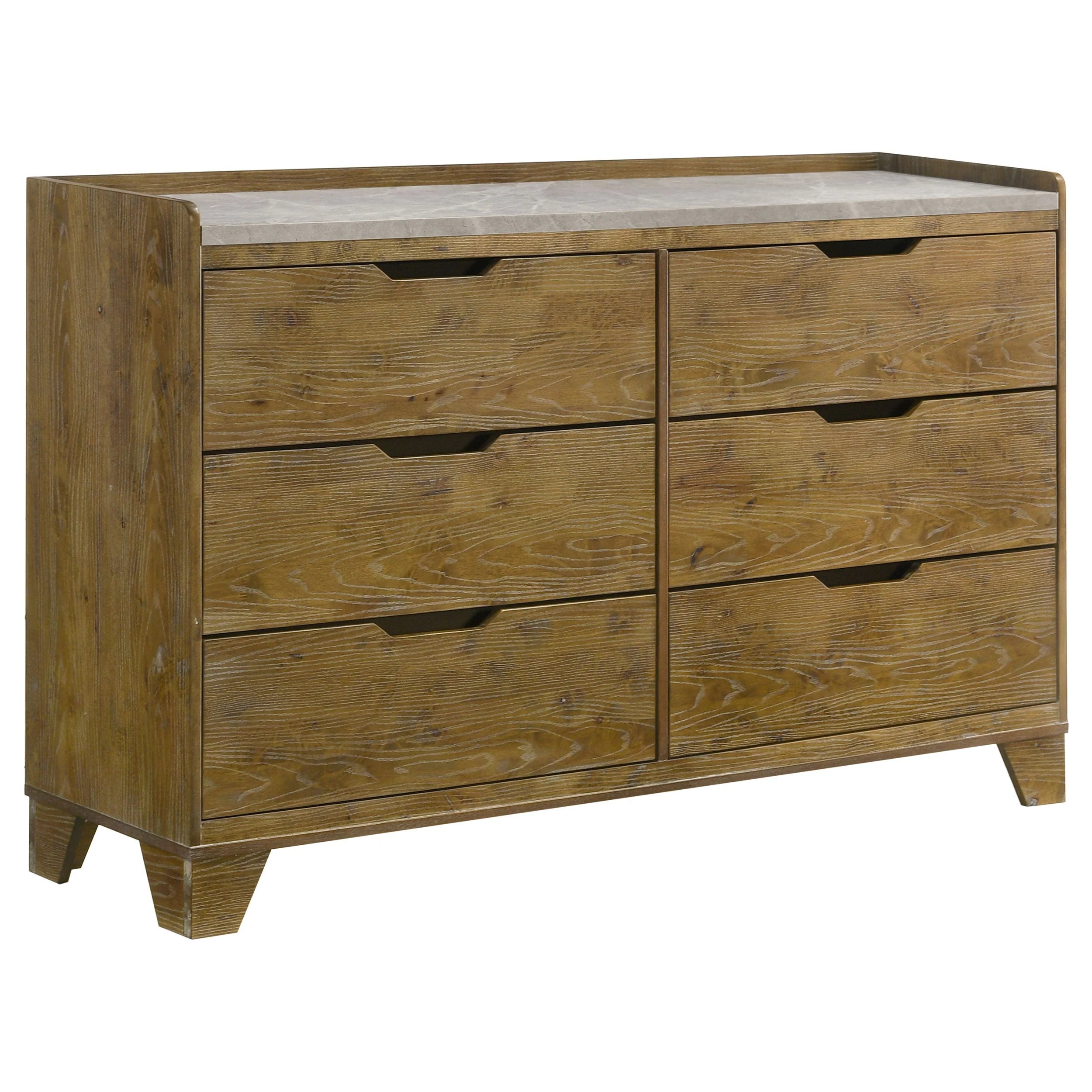 Henderson Medium Oak 6-drawer Bedroom Dresser Cabinet - Image 2