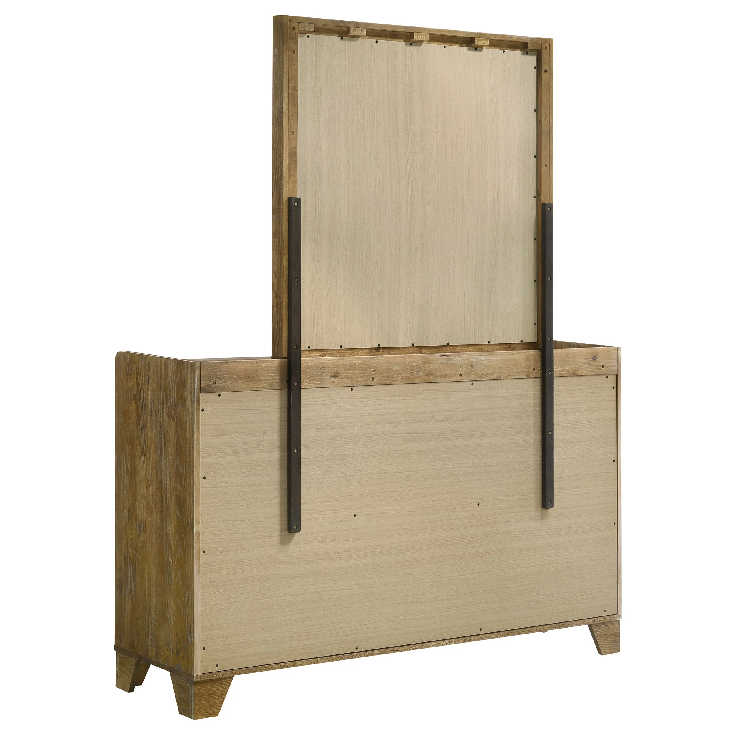 Henderson Medium Oak 6-drawer Bedroom Dresser with Mirror - Image 4