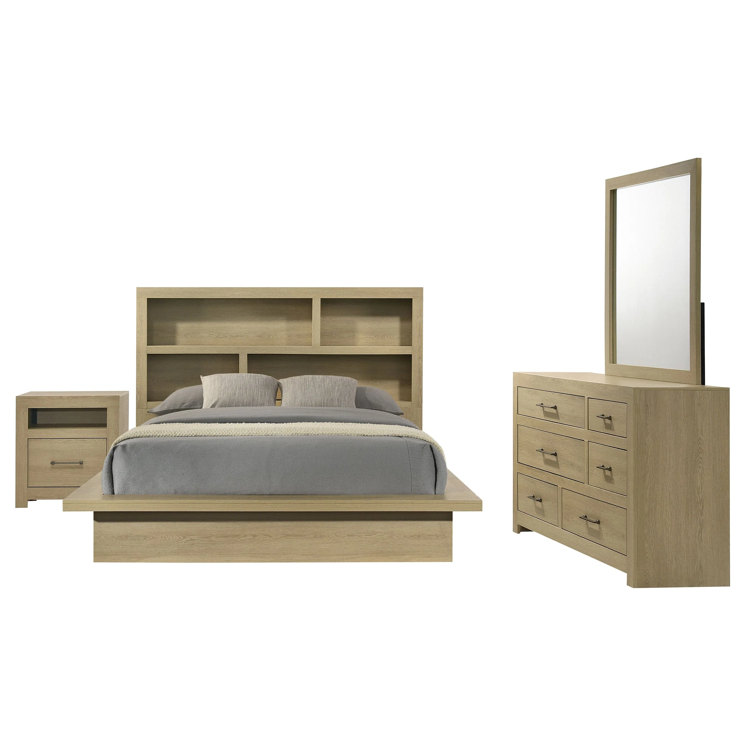 Hendricks Light Oak 4-piece California King Bedroom Set