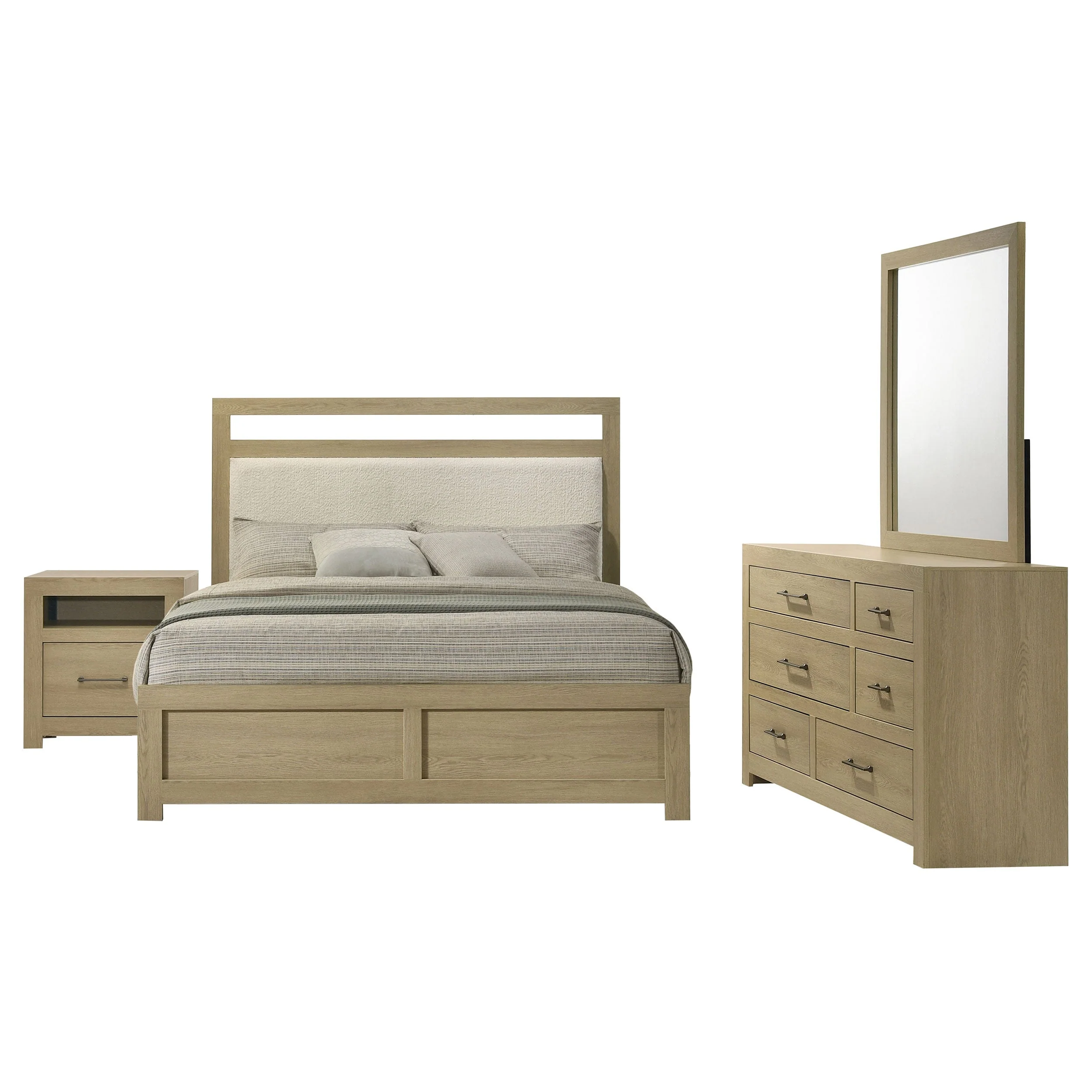 Hendricks Light Oak 4-piece Queen Bedroom Set
