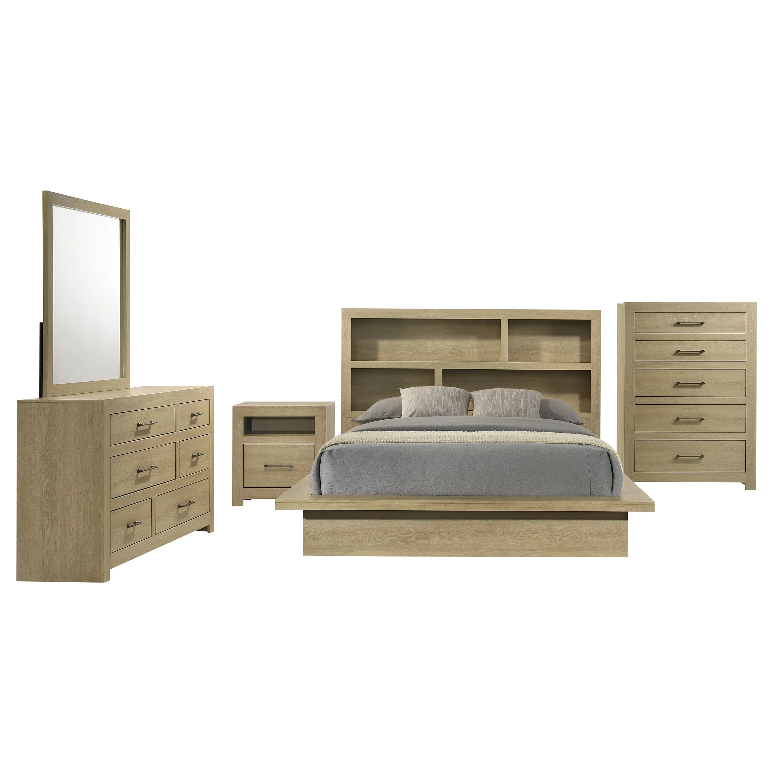 Hendricks Light Oak 5-piece California King Bedroom Set
