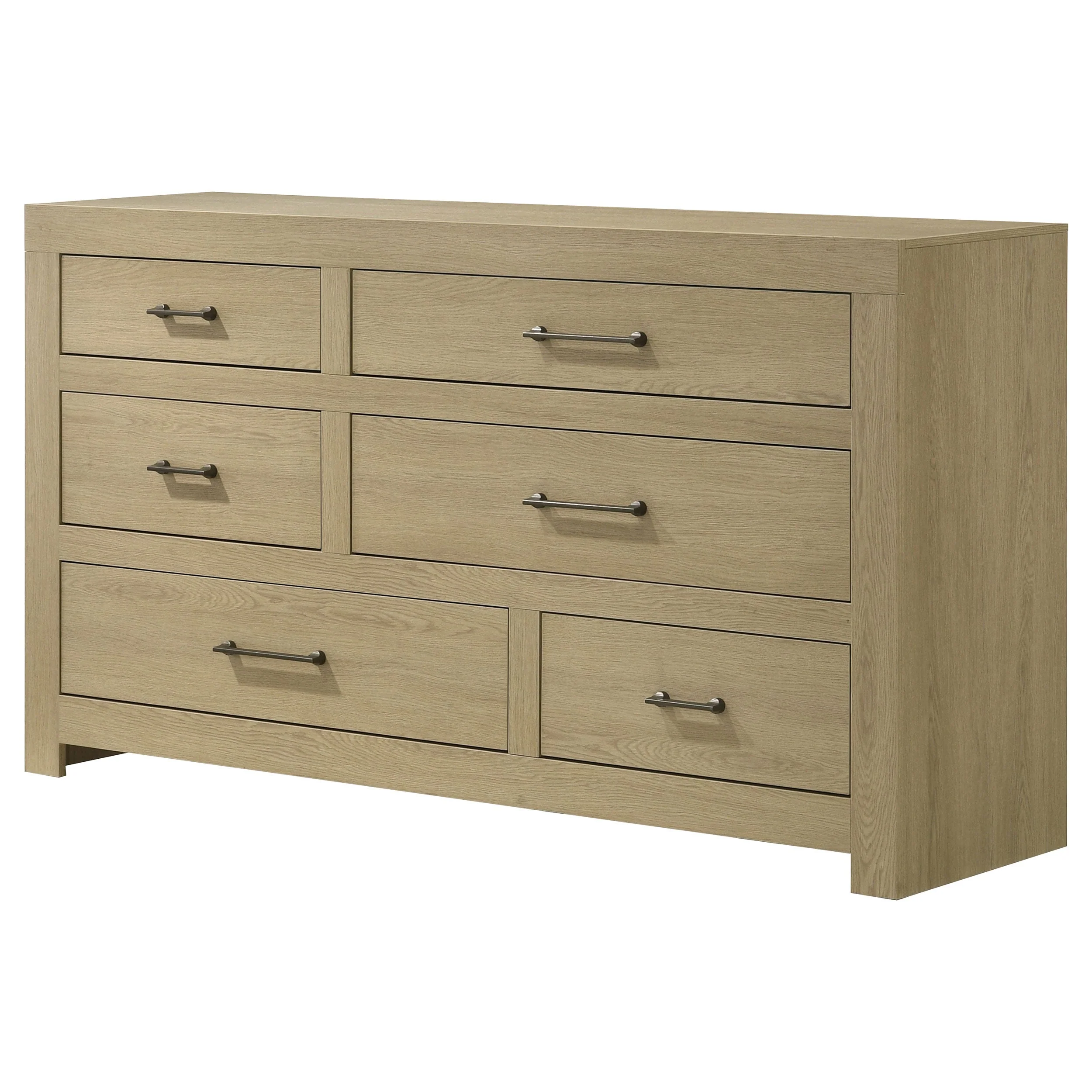 Hendricks Light Oak 6-drawer Bedroom Dresser Storage Cabinet - Image 3