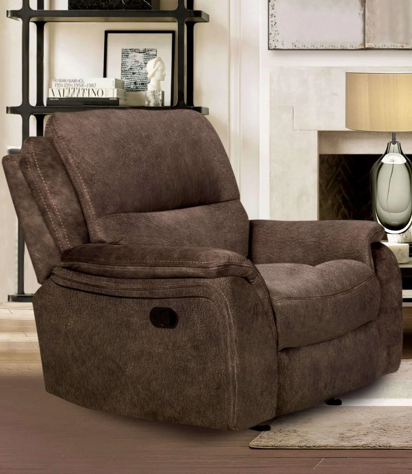 Henricus Dark Brown Glider Recliner