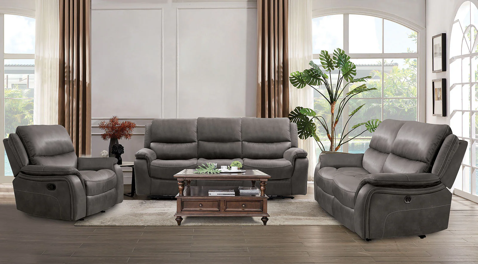 Henricus Dark Gray Loveseat - Image 2