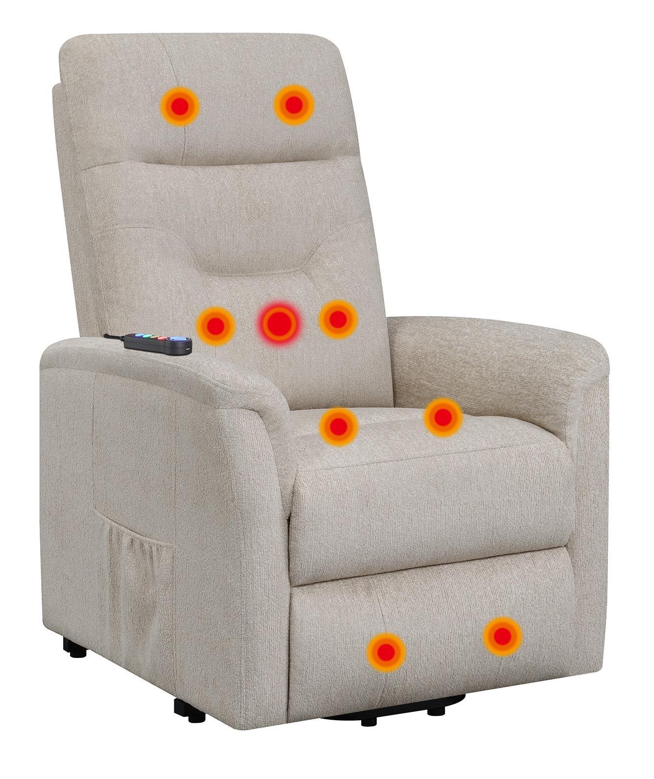 Henrietta Beige Power Lift Recliner with Storage Pocket - Image 6