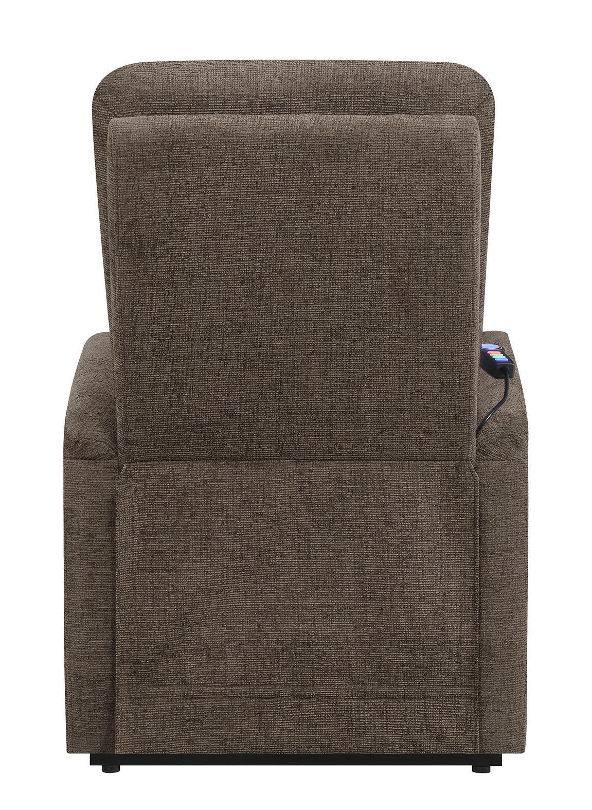 Henrietta Brown Power Lift Recliner with Storage Pocket - Image 10