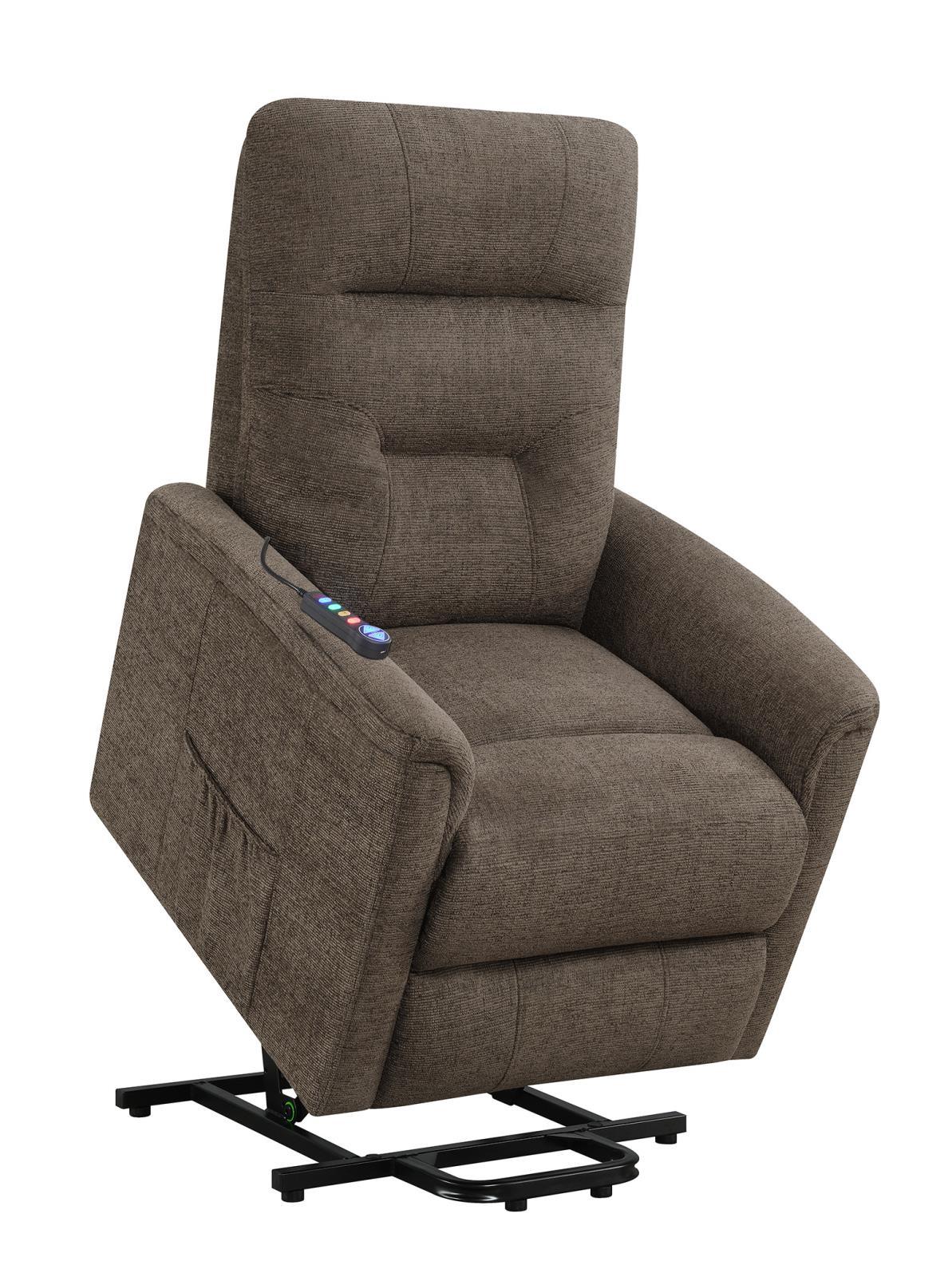 Henrietta Brown Power Lift Recliner with Storage Pocket - Image 15