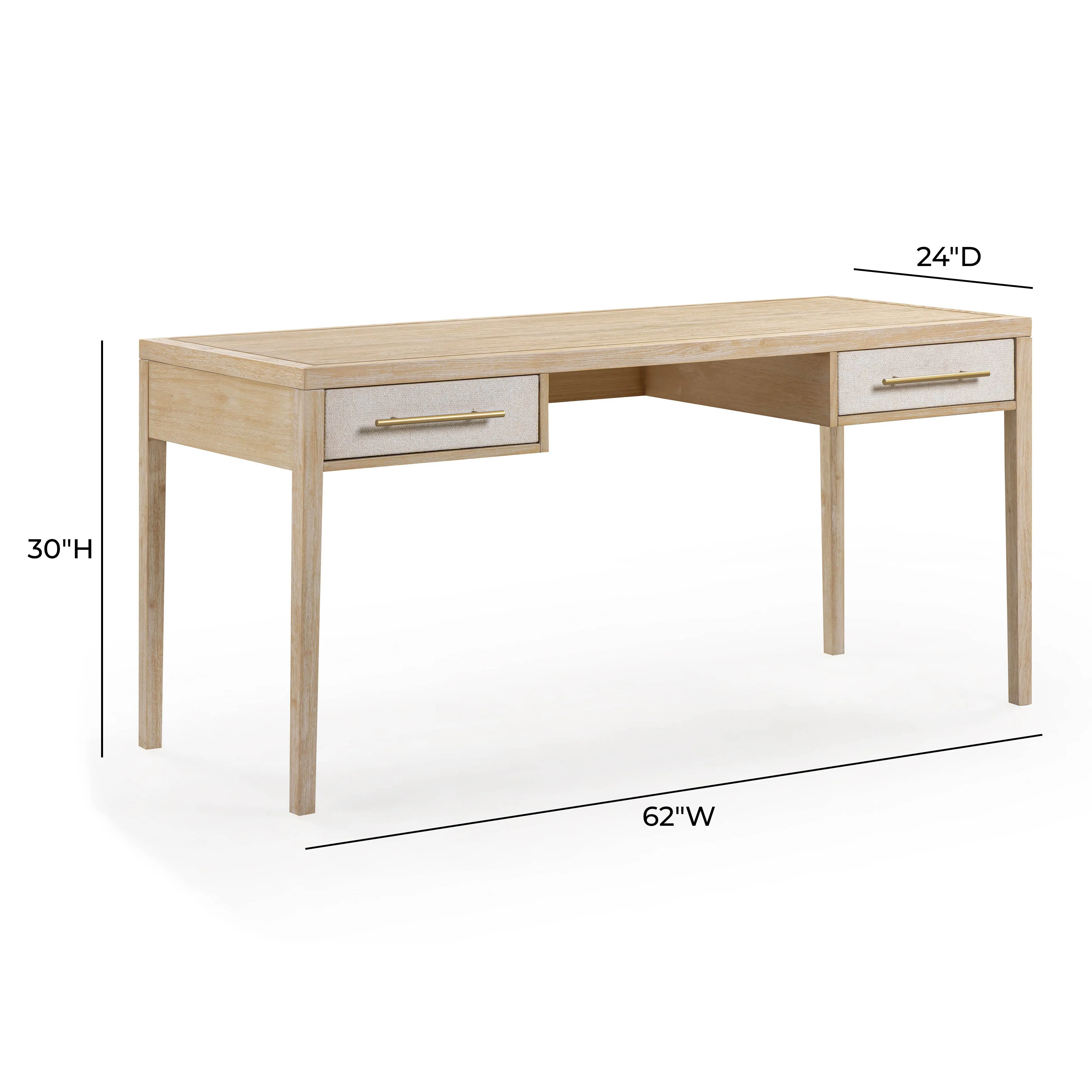 Hera 62'' Natural Washed Executive Desk - Image 5