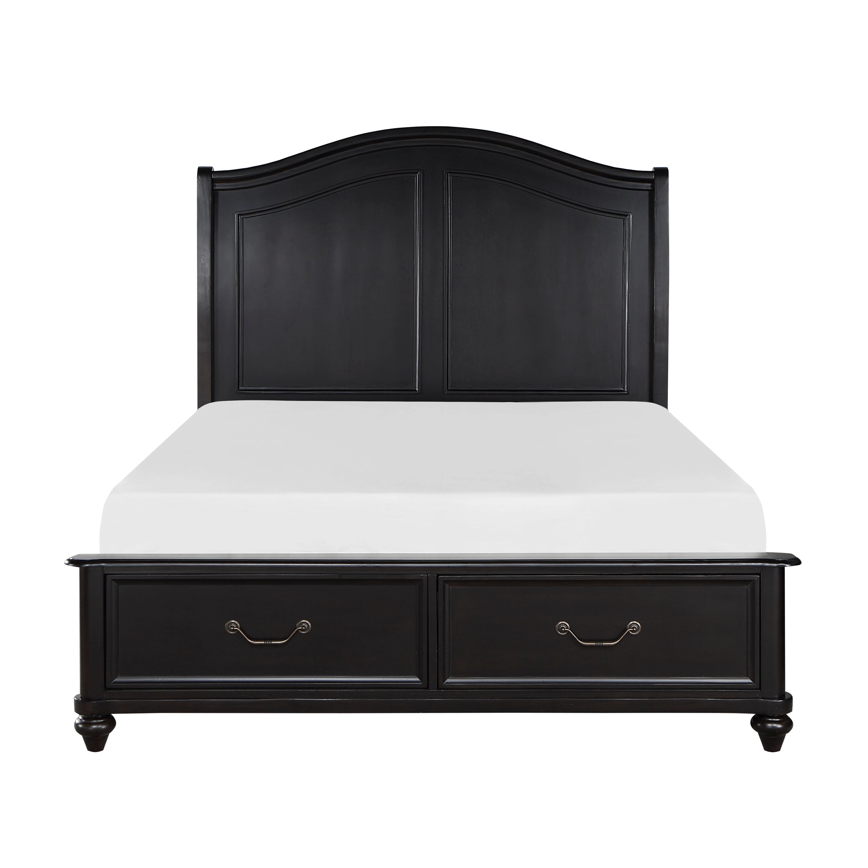 Herman Charcoal Brown California King Platform Bed with Footboard Storage
