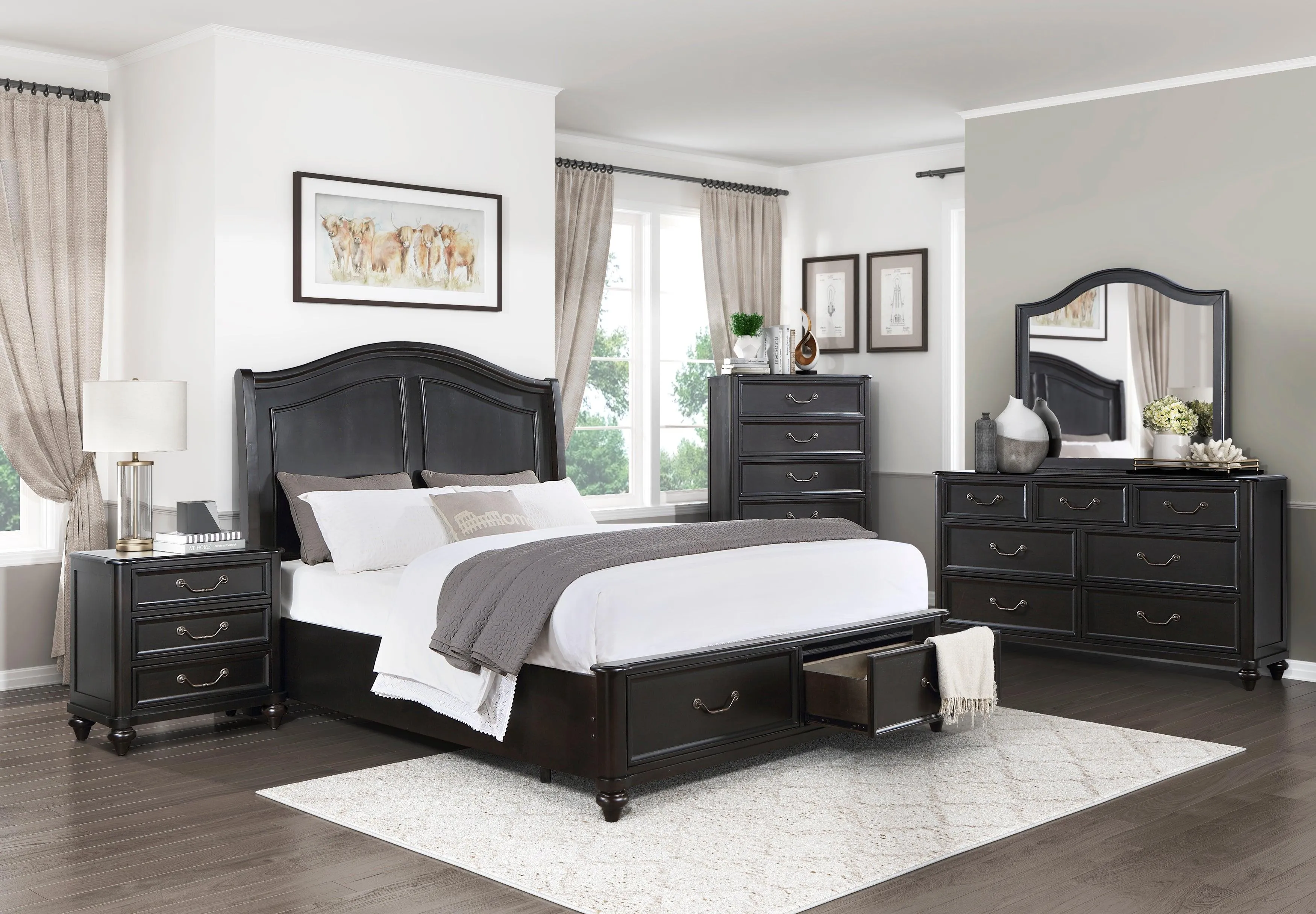Herman Charcoal Brown Nightstand - Image 2