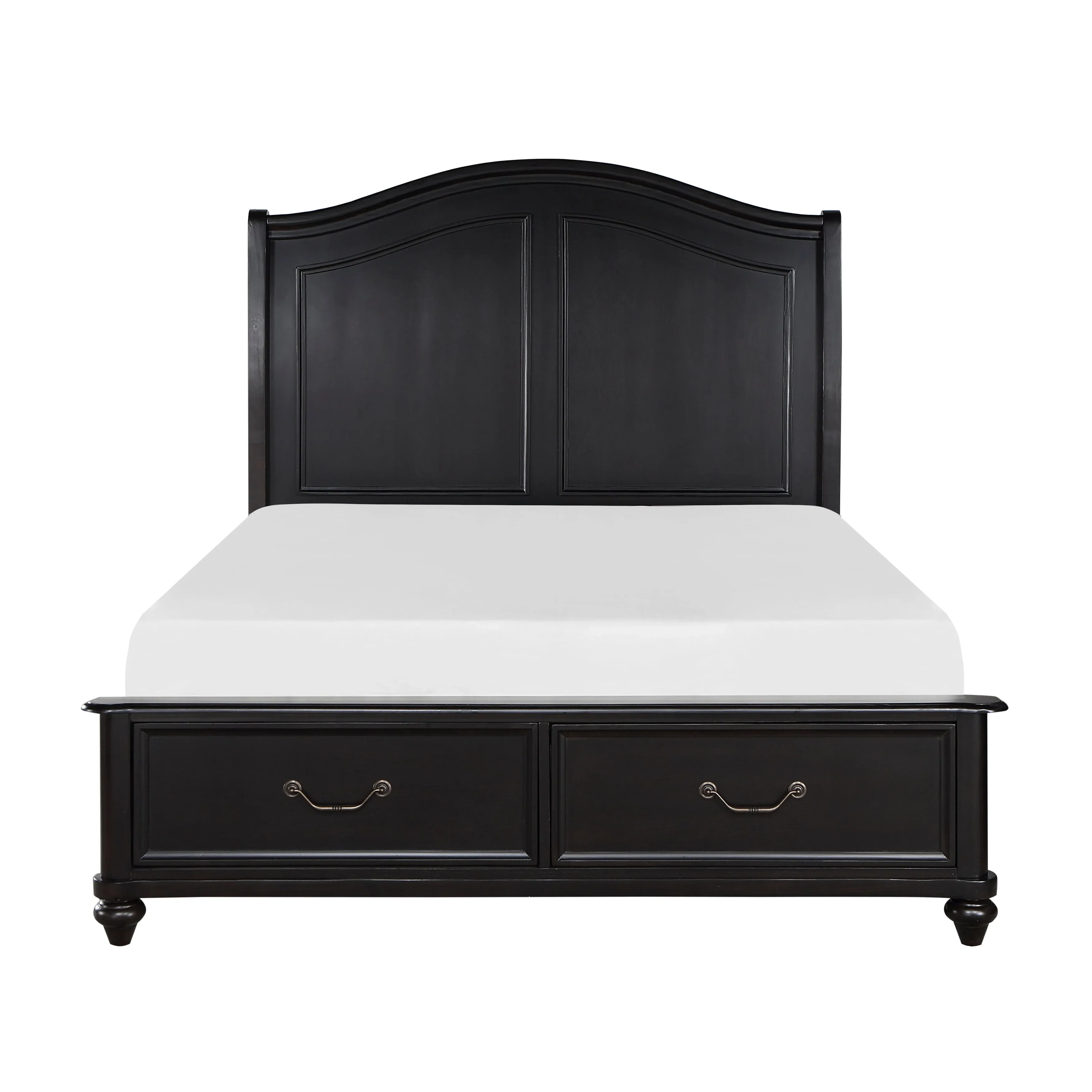 Herman Charcoal Brown Queen Platform Bed with Footboard Storage - Image 3