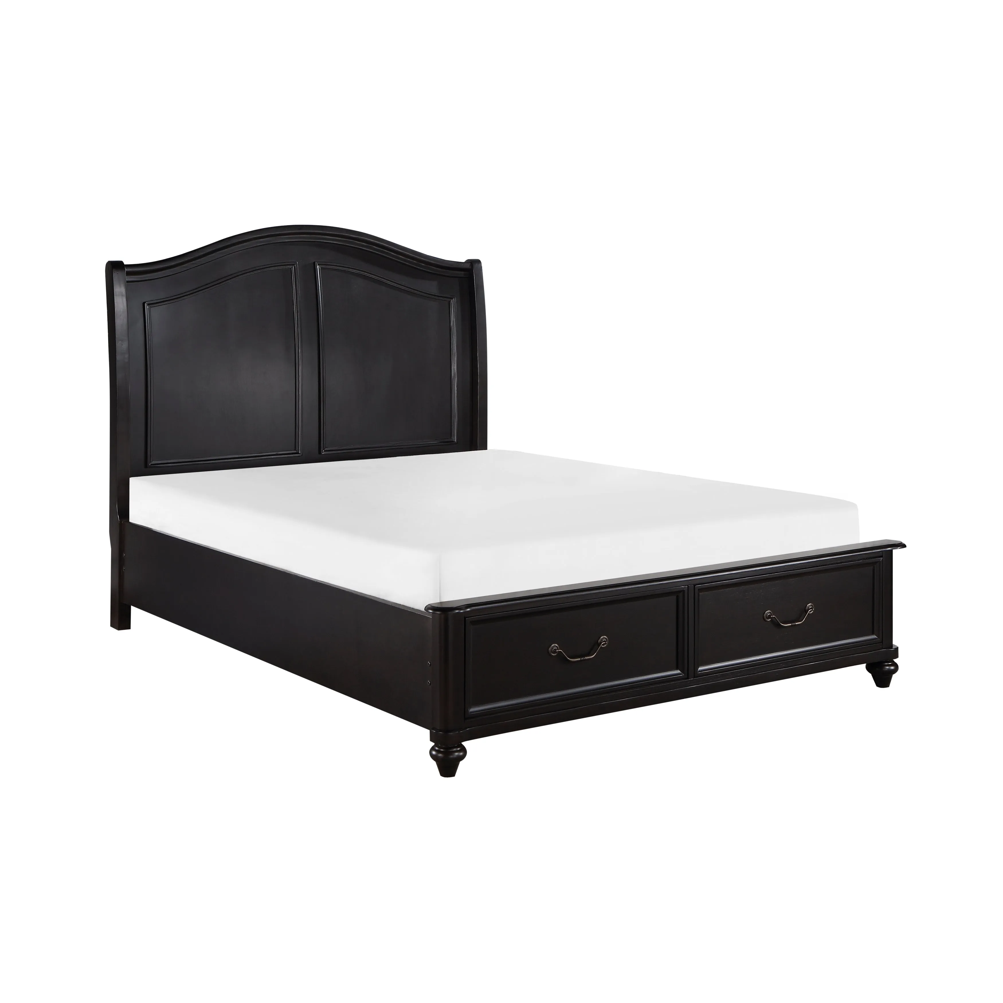 Herman Charcoal Brown Queen Platform Bed with Footboard Storage - Image 5