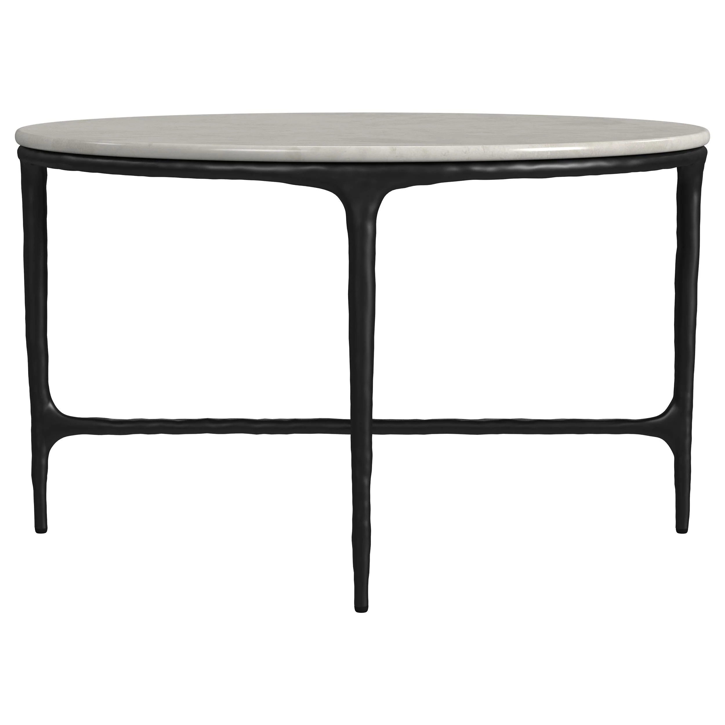 Hermas White and Black 3-Piece Round Marble Coffee and End Table Set - Image 10