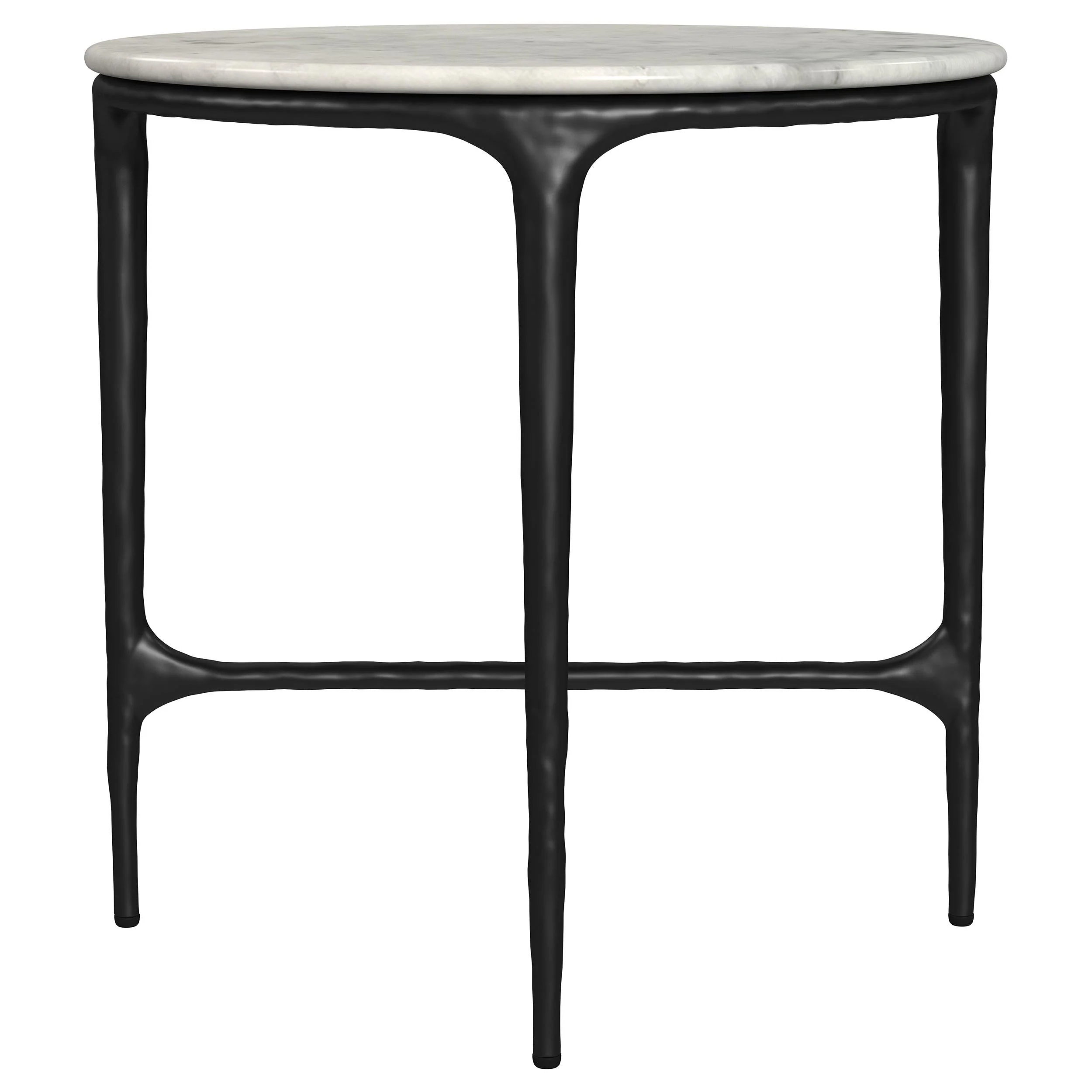 Hermas White and Black 3-Piece Round Marble Coffee and End Table Set - Image 6