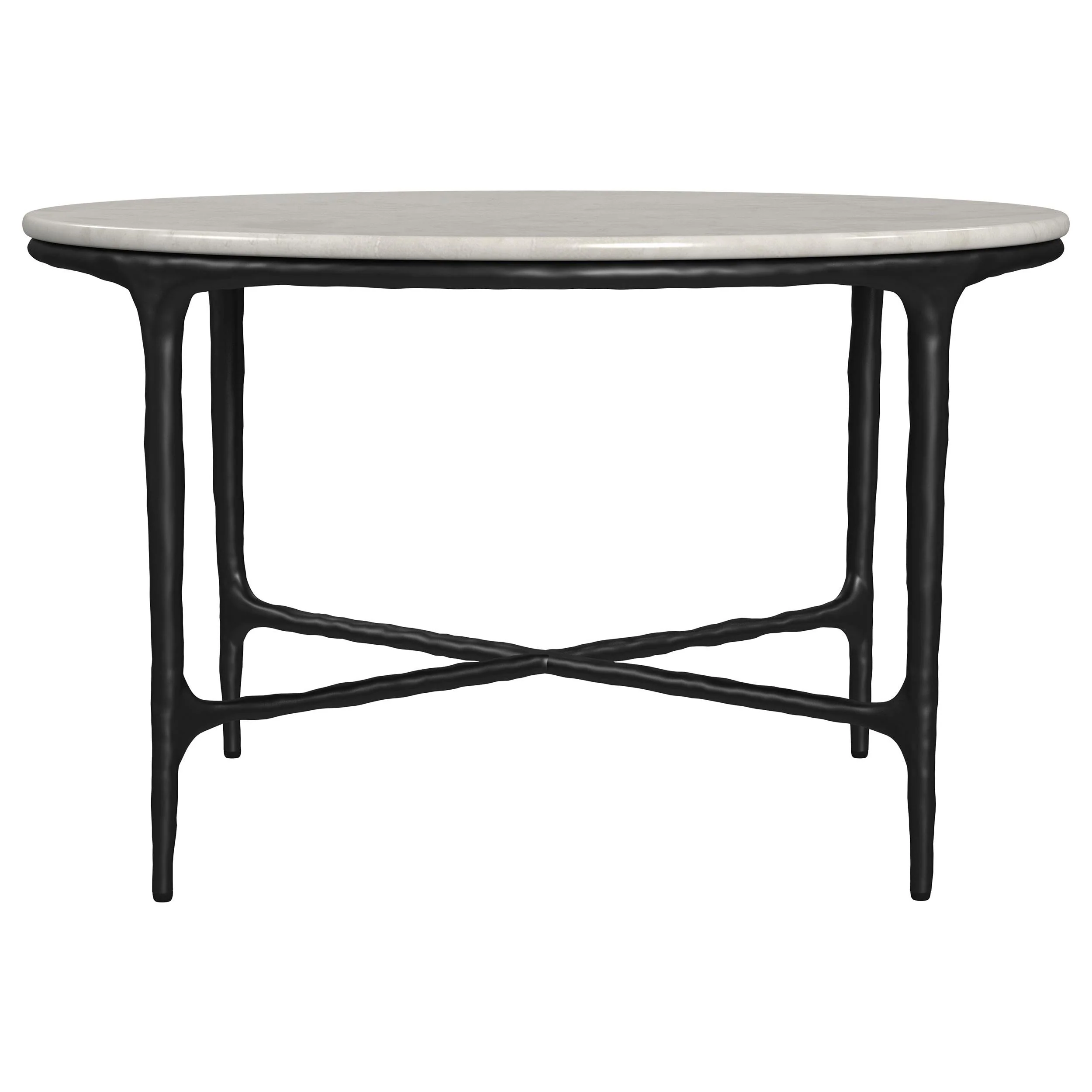 Hermas White and Black 3-Piece Round Marble Coffee and End Table Set - Image 8