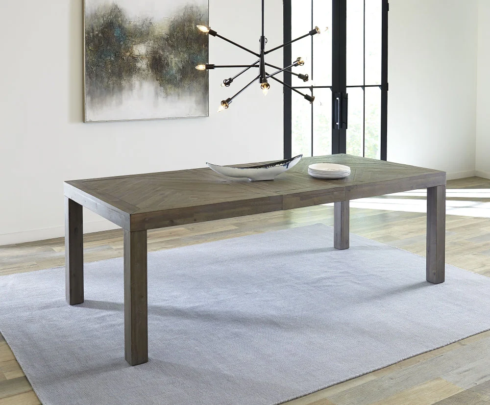 Herringbone Extension Table in Rustic Latte - Image 2