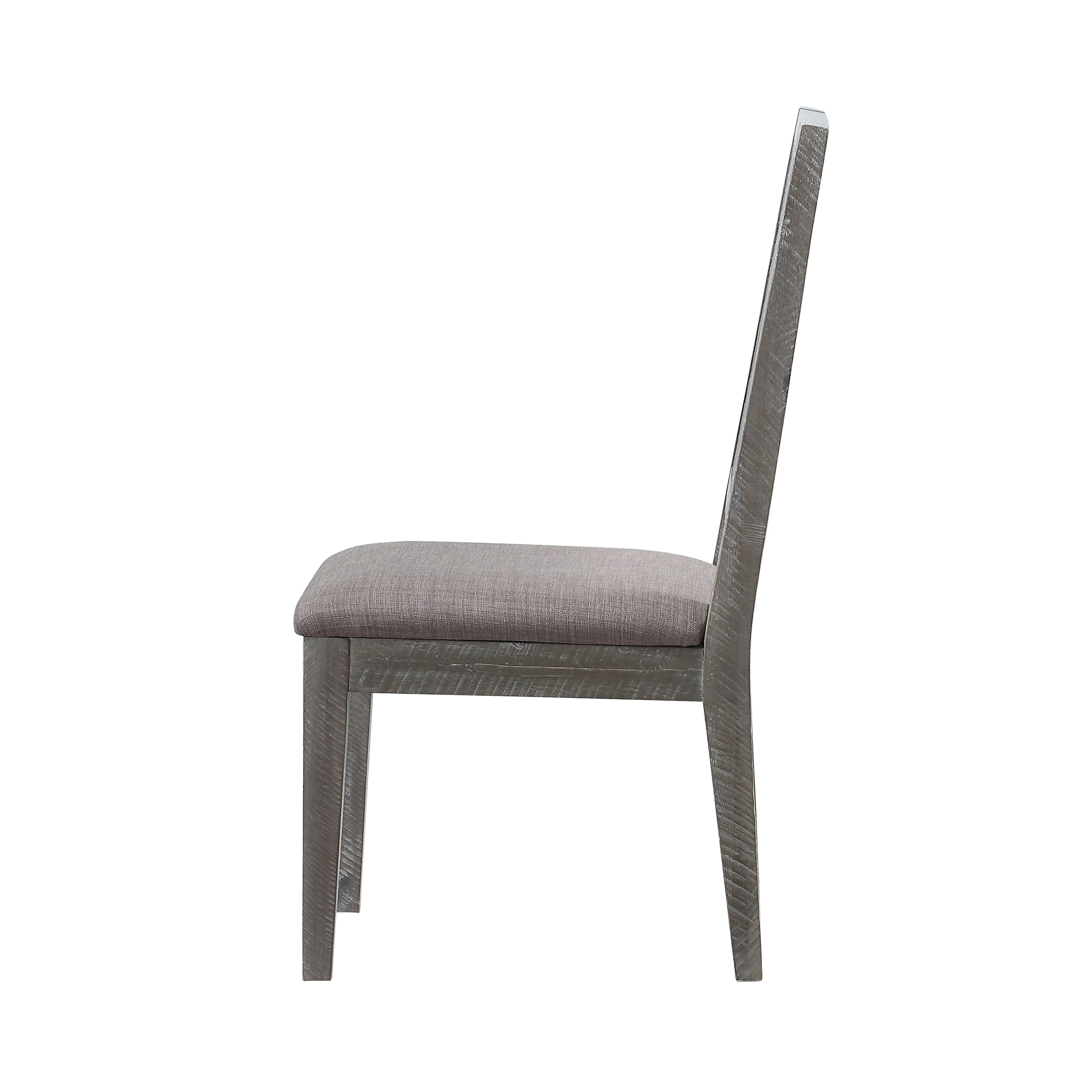 Herringbone Solid Wood Upholstered Dining Chair in Rustic Latte (Set of 2) - Image 4