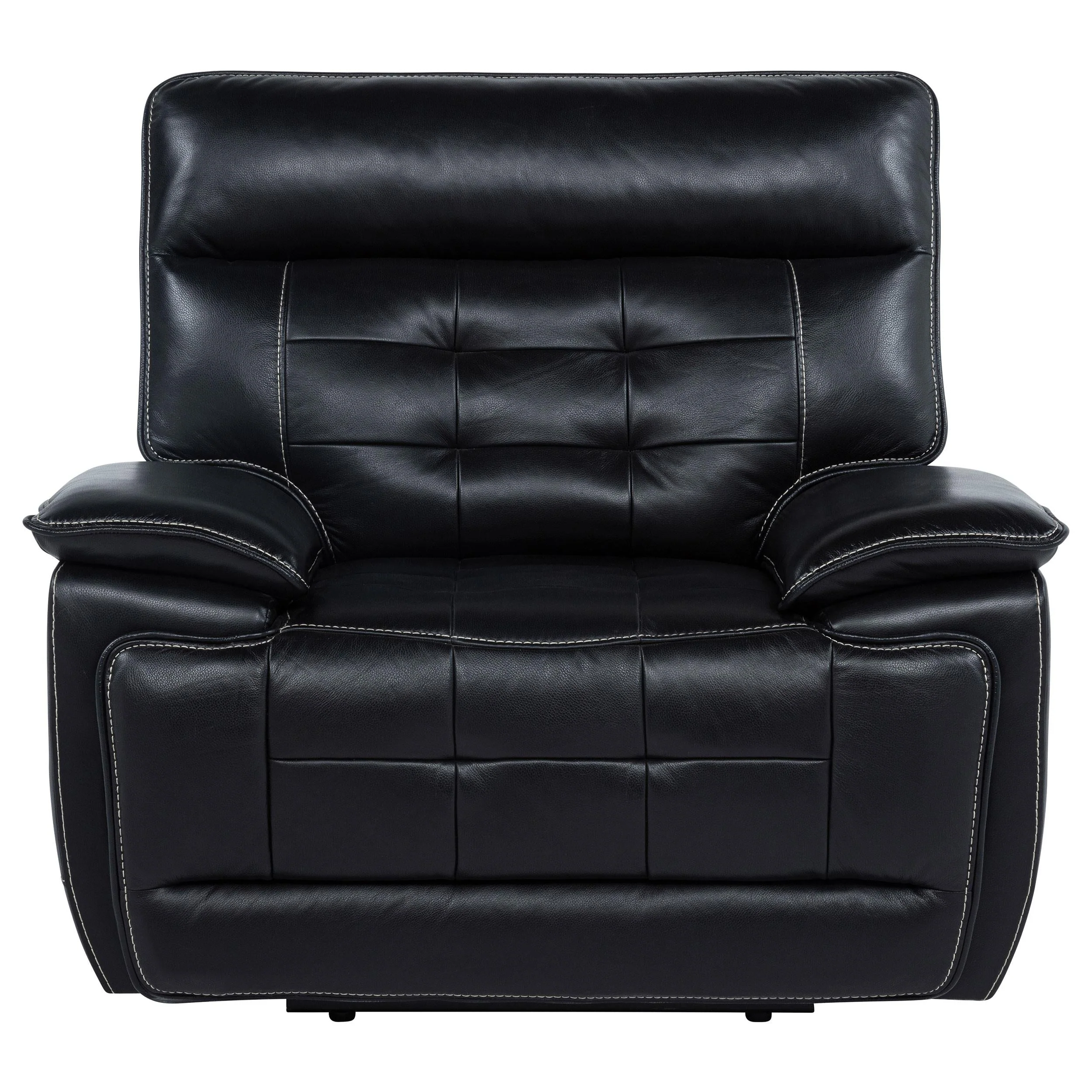 Hewitt Black Leather Upholstered Dual Power Recliner Chair - Image 5
