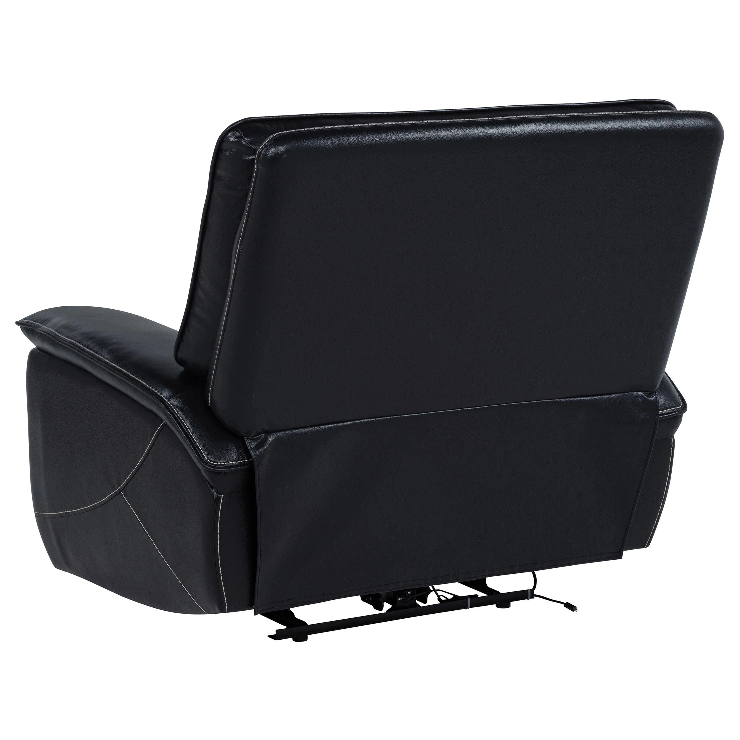Hewitt Black Leather Upholstered Dual Power Recliner Chair - Image 6